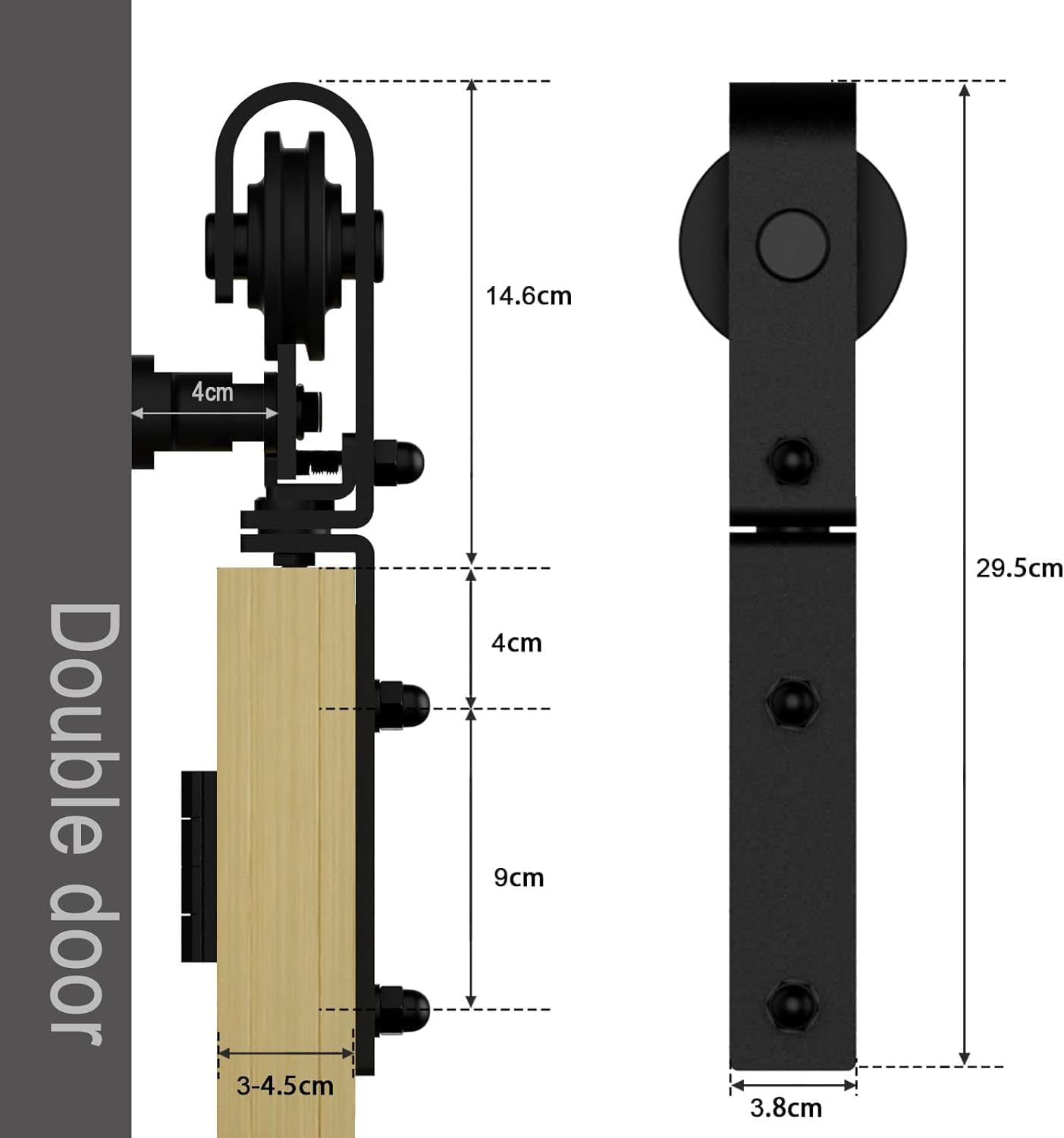 Wolfbird Binario per Porta Scorrevole 2M, Nero Rustico - immagine 2