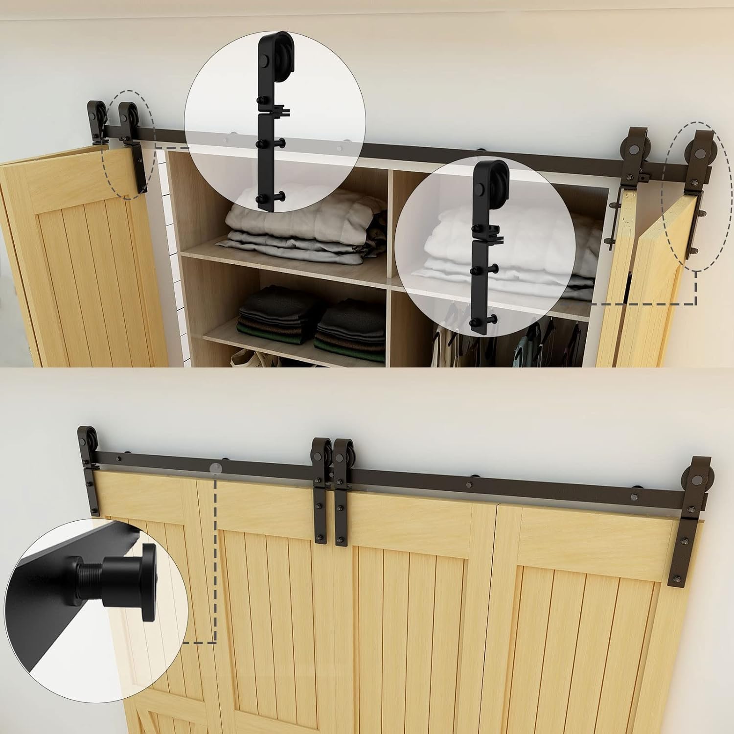 Wolfbird Binario per Porta Scorrevole 2M, Nero Rustico - immagine 6