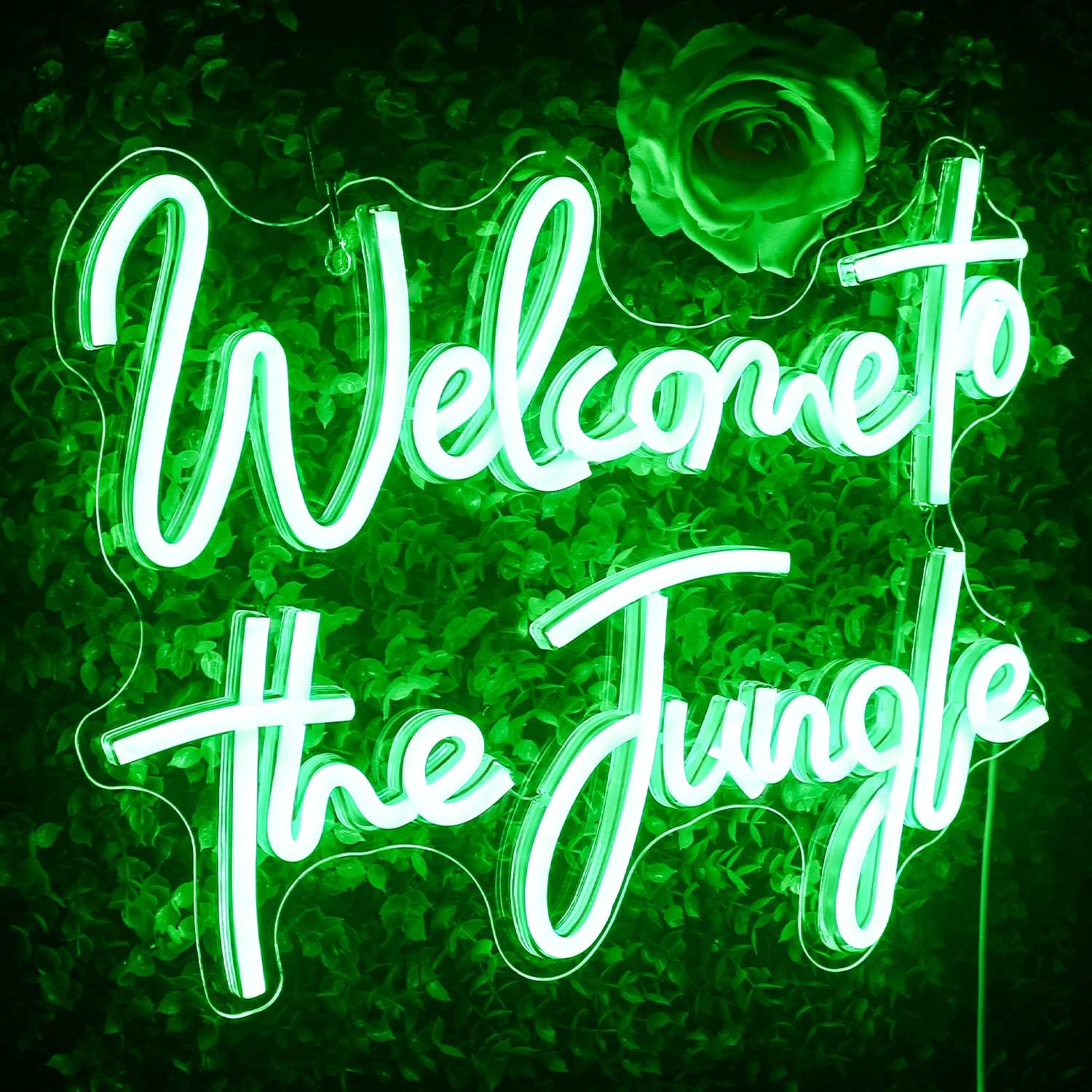 Looklight Welcome to the Jungle - Insegna Neon LED Verde