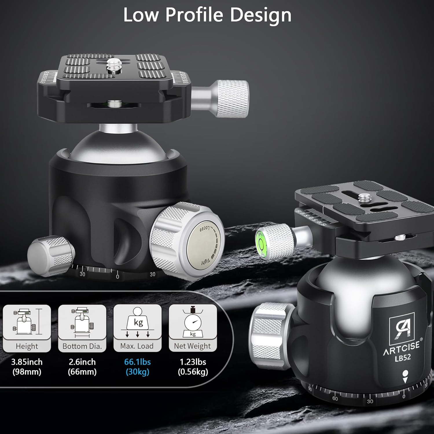 Artcise LB52 - Testa a Sfera Basso Profilo 52mm - immagine 2