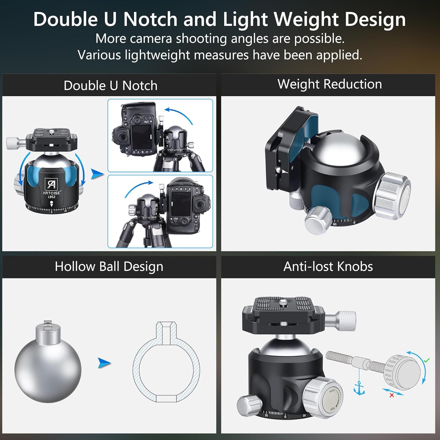 Artcise LB52 - Testa a Sfera Basso Profilo 52mm - immagine 5