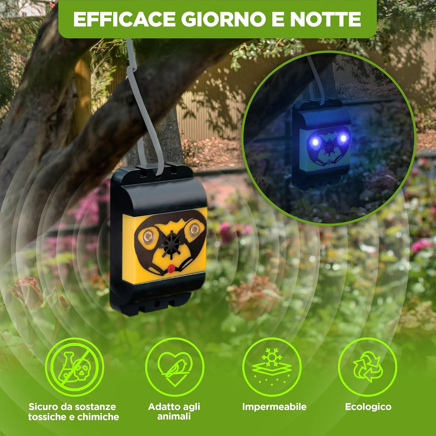 ISOTRONIC Deterrente per Uccelli a Ultrasuoni (3 pezzi) - immagine 3