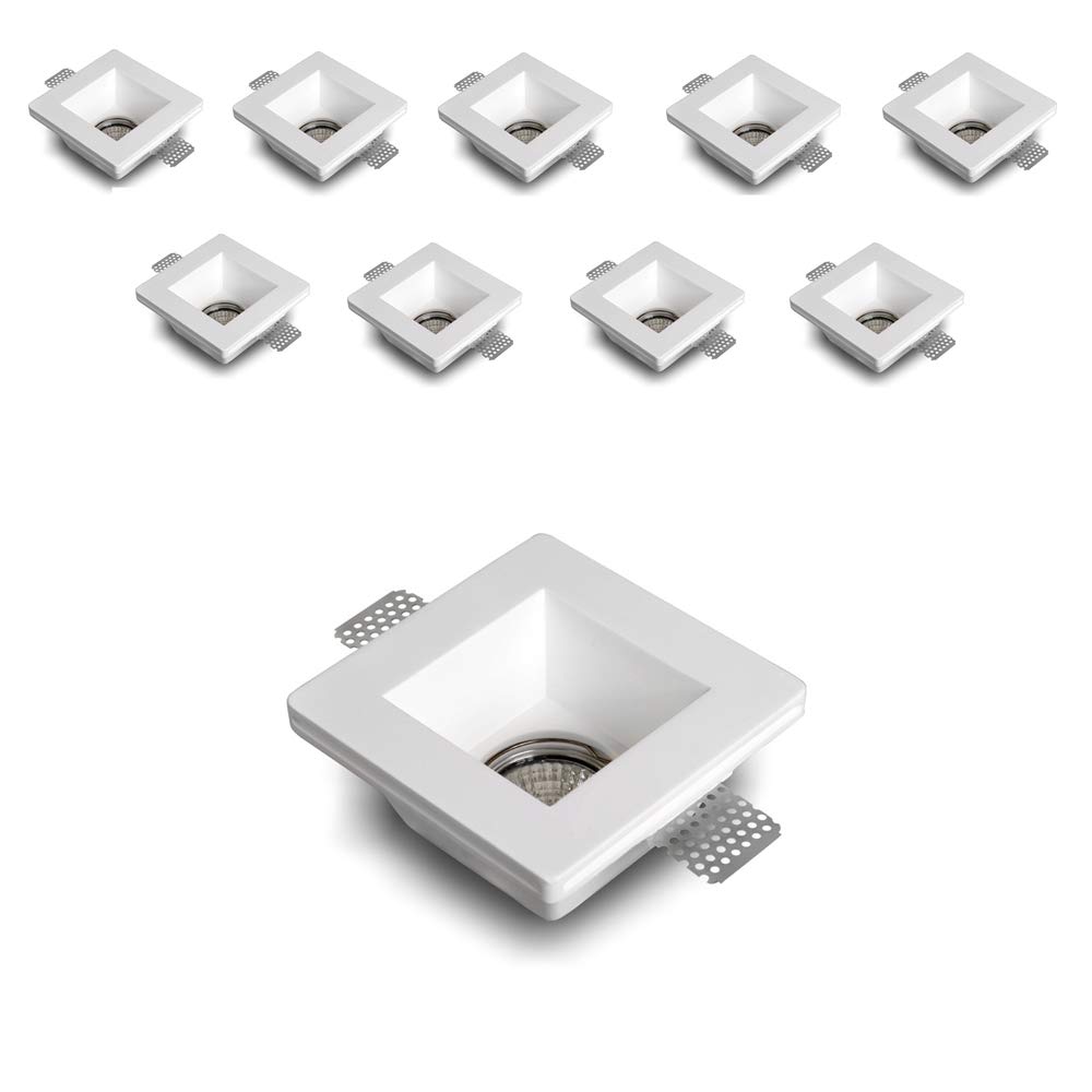 Eurekaled - Portafaretto in Gesso CERAMICO Quadrato