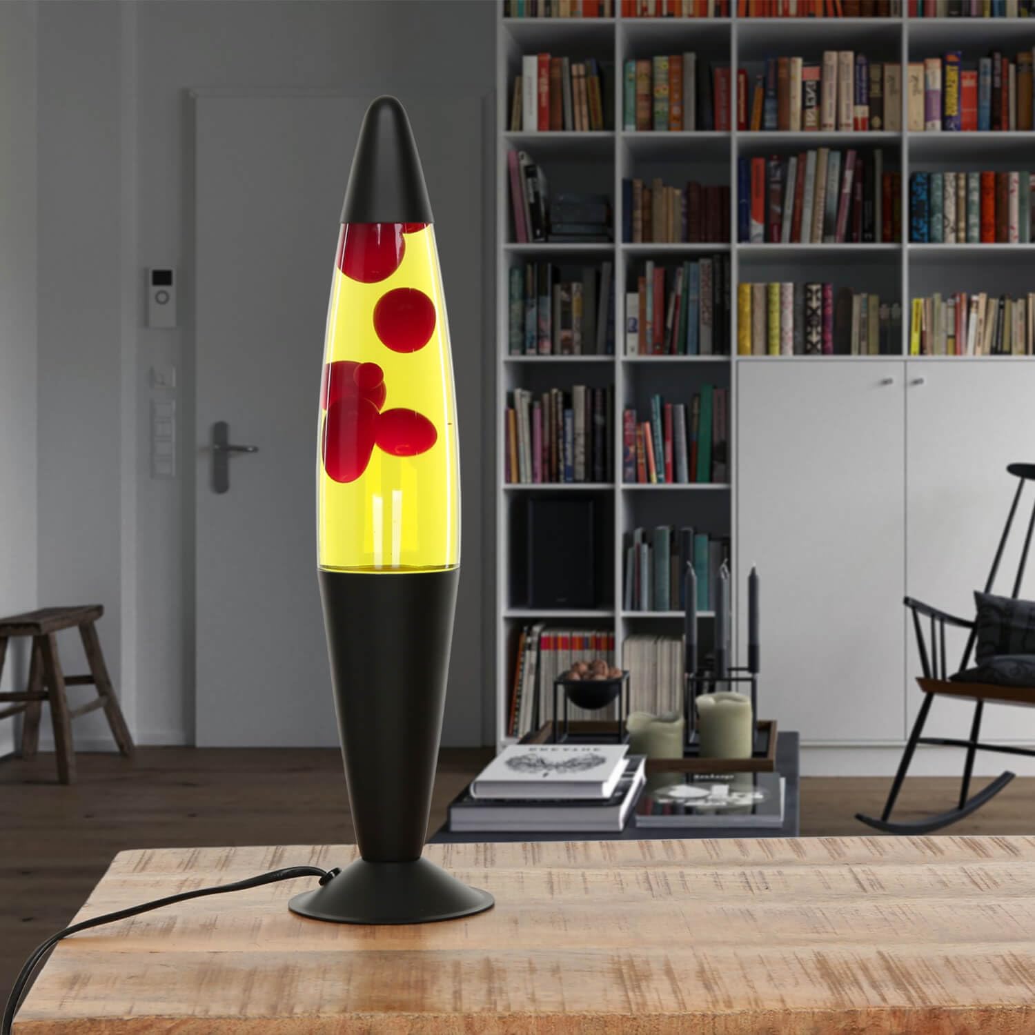 Lampada Lava Rossa Gialla Nera Retrò 42cm