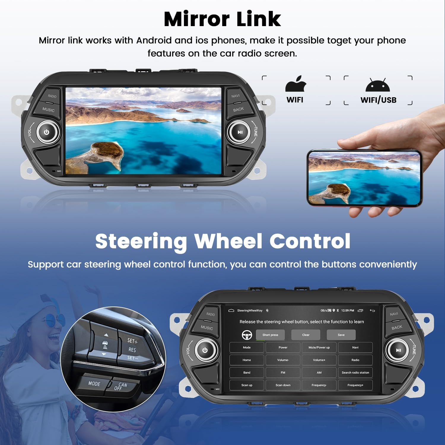 Hikity Autoradio Android 7 Pollici per FIAT TIPO EGEA - immagine 5