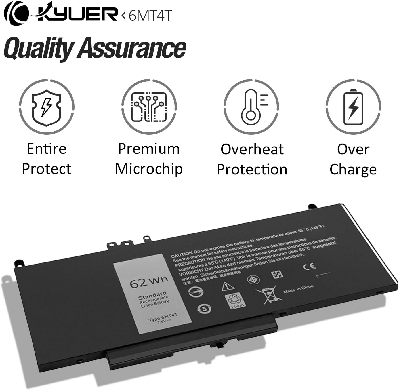 6MT4T Batteria 62WH per Dell Latitude E5470 E5570 - immagine 4