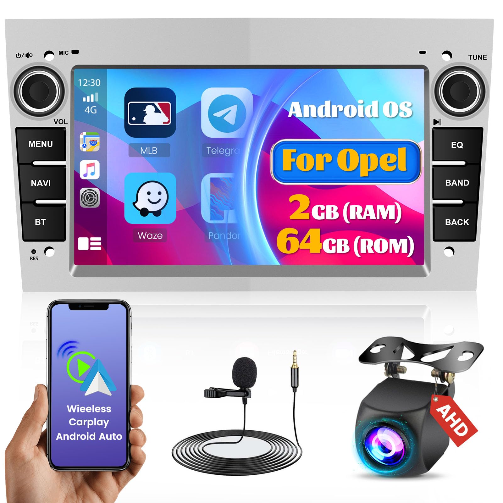 Hikity Autoradio Android 15 per Opel 7" Touchscreen