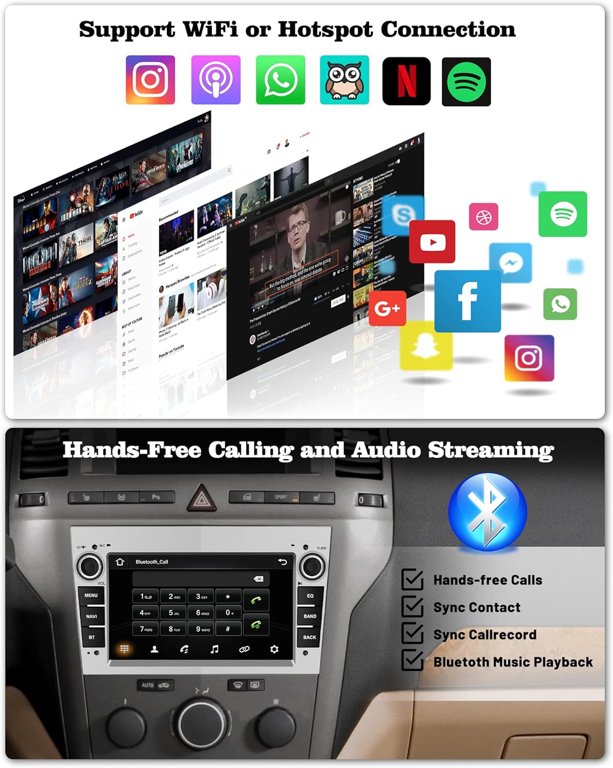 Hikity Autoradio Android 15 per Opel 7" Touchscreen - immagine 4