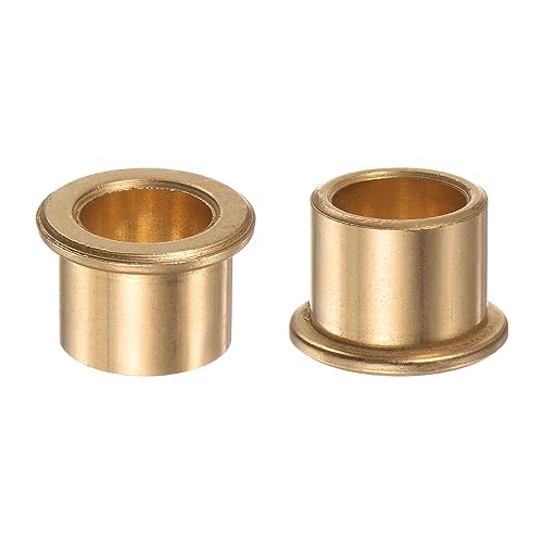 QUARKZMAN 2pz Flangia Cuscinetto Manicotto 12mm Alesaggio x 16mm OD x 12mm Lunghezza x 2mm Flangia Spessore, Bronzo Boccola Autolubrificante Boccole Manicotto per Attrezzature Industriali