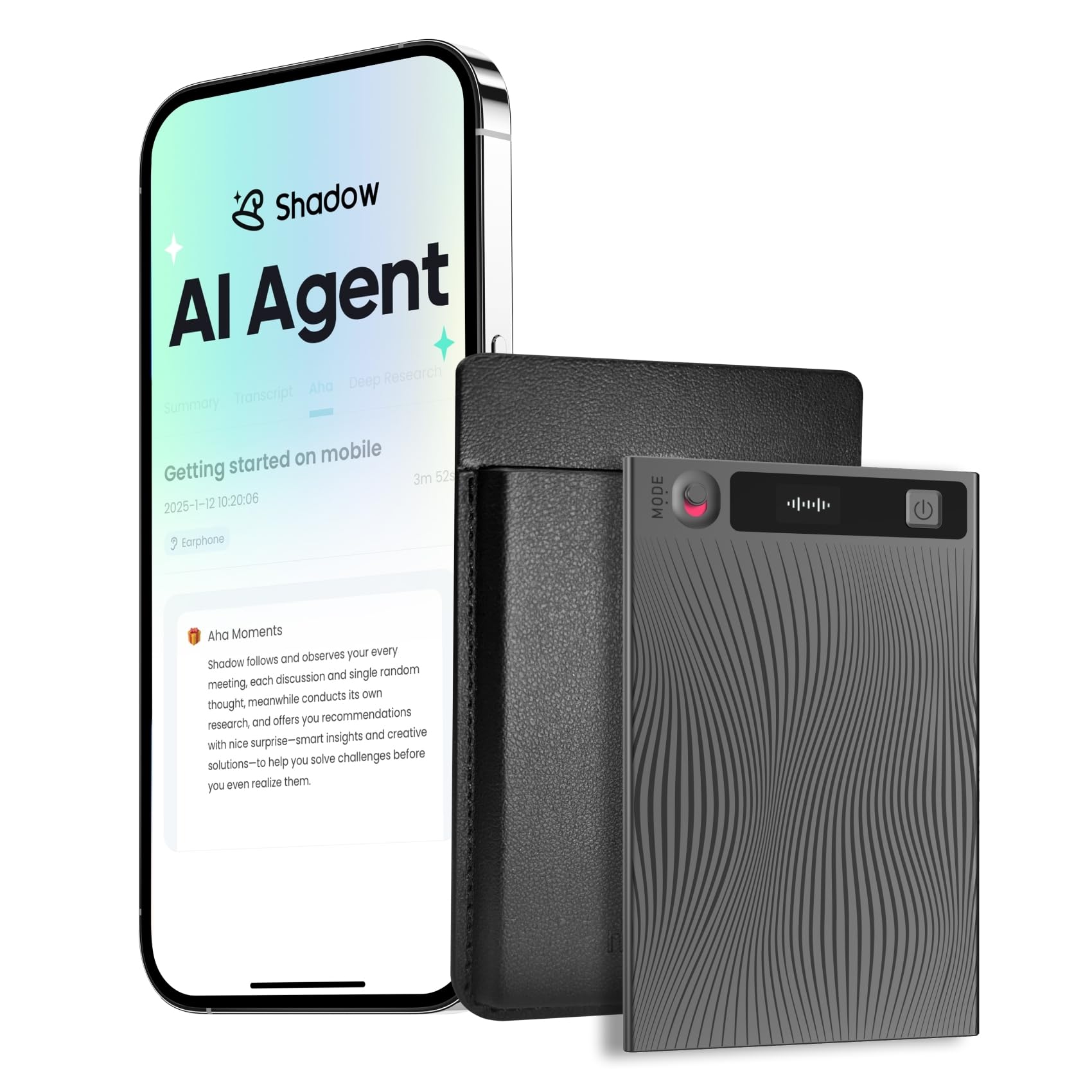 Mobvoi TicNote - Registratore Vocale Digitale AI 64GB