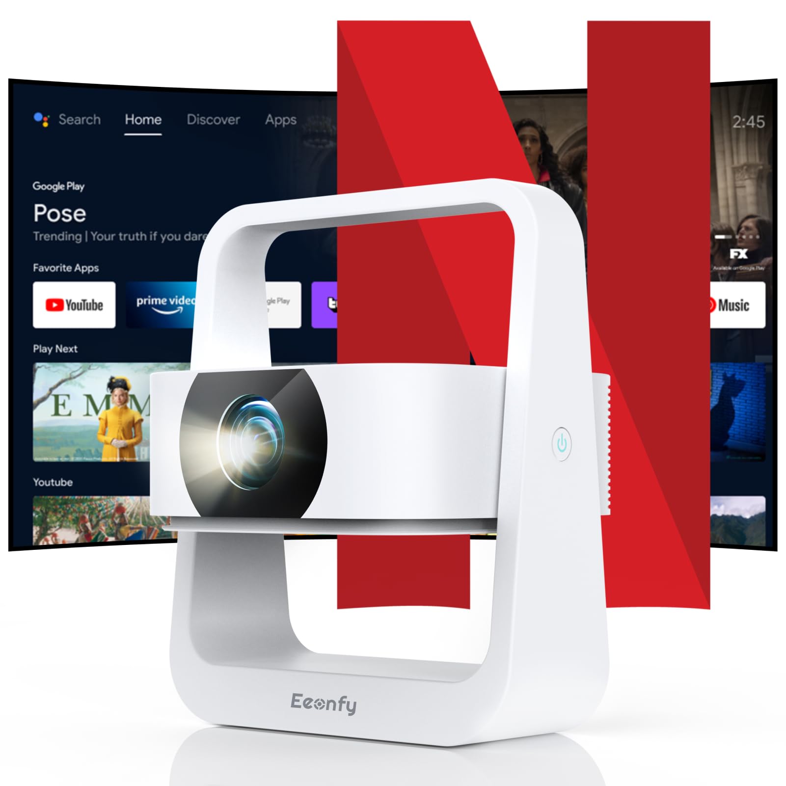 Mini proiettore portatile con supporto 1080p