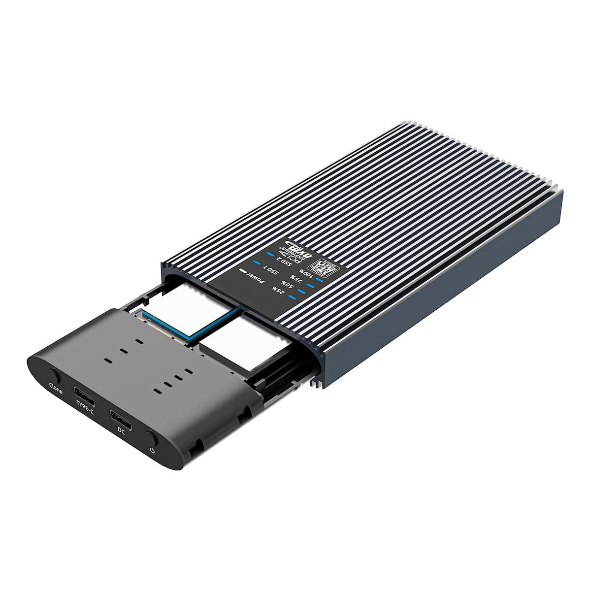 Dual Bay M.2 NVME/SATA SSD Clone Docking Station