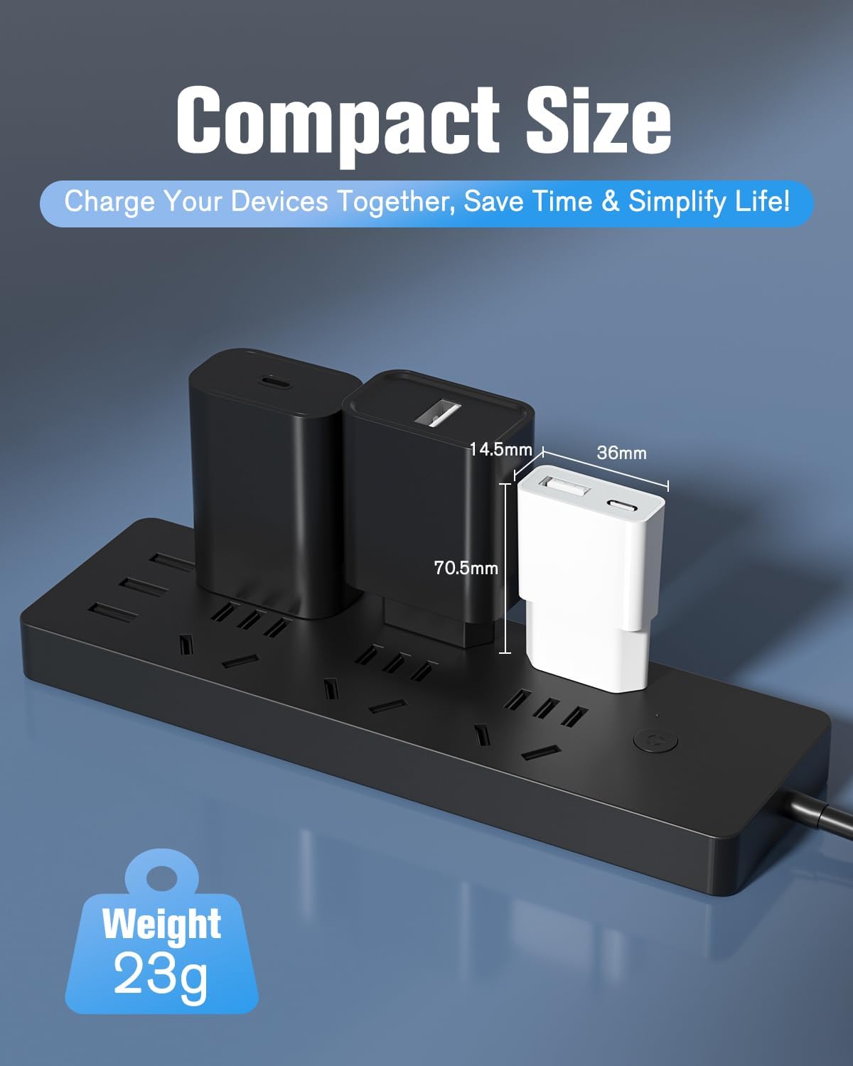 Caricabatterie USB 5V 1A 2 Porte USB C + A (5 pezzi) - immagine 3