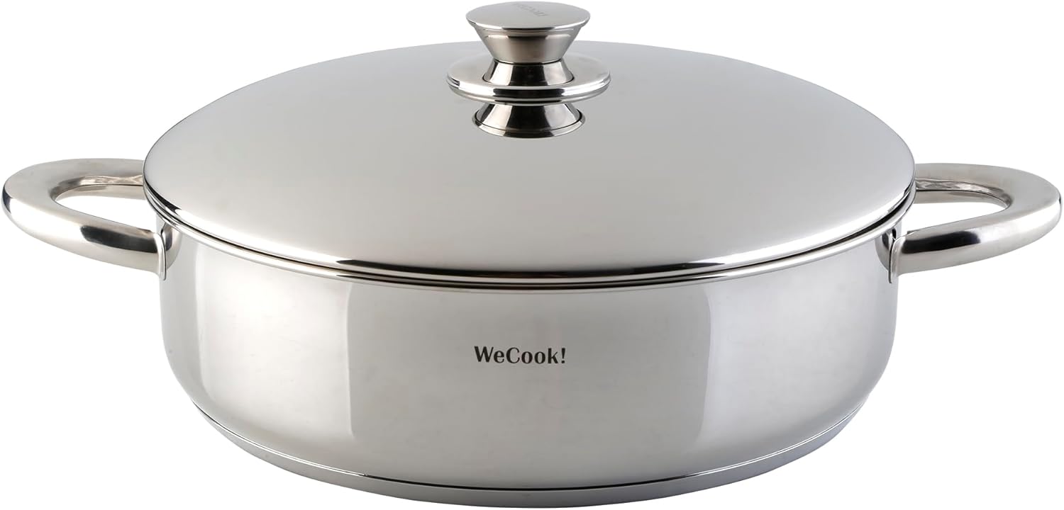 WECOOK! STAINLESS LOW COOKING POT WITH LID 32 cm.