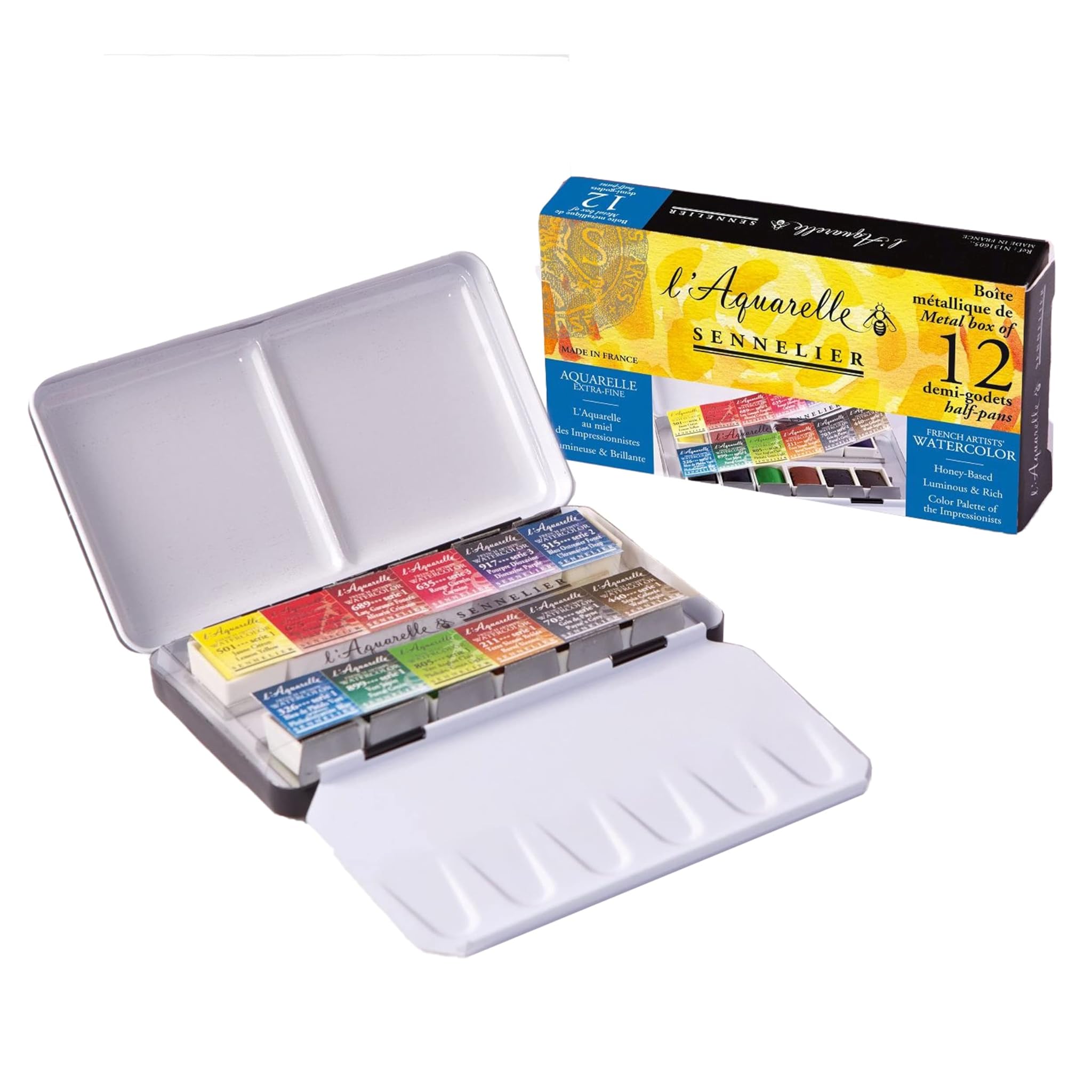 Sennelier Set da tasca per acquerello, peltro metallizzato, 12 pezzi