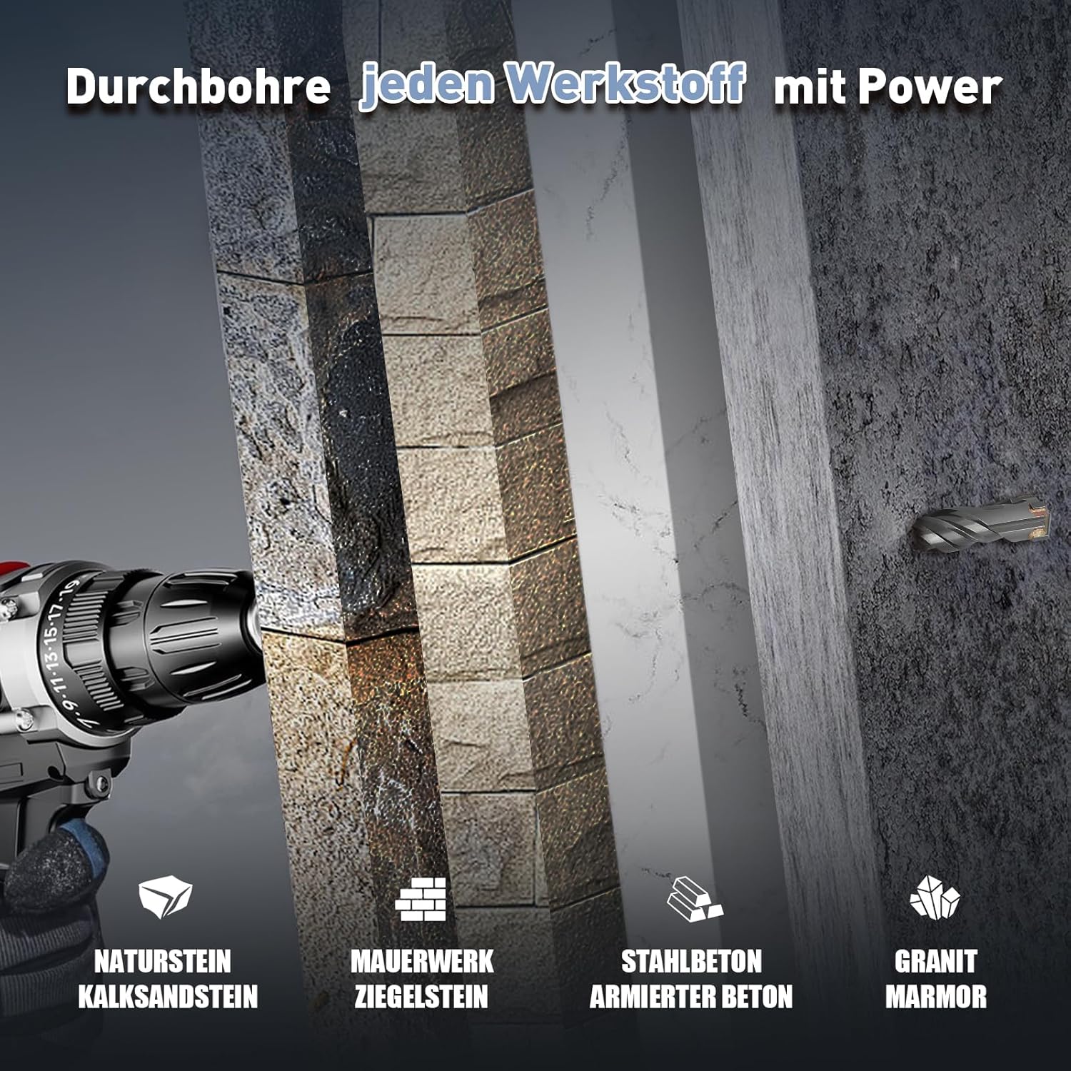 Moxpify Punta per Cemento SDS Plus 30x1000mm - immagine 3