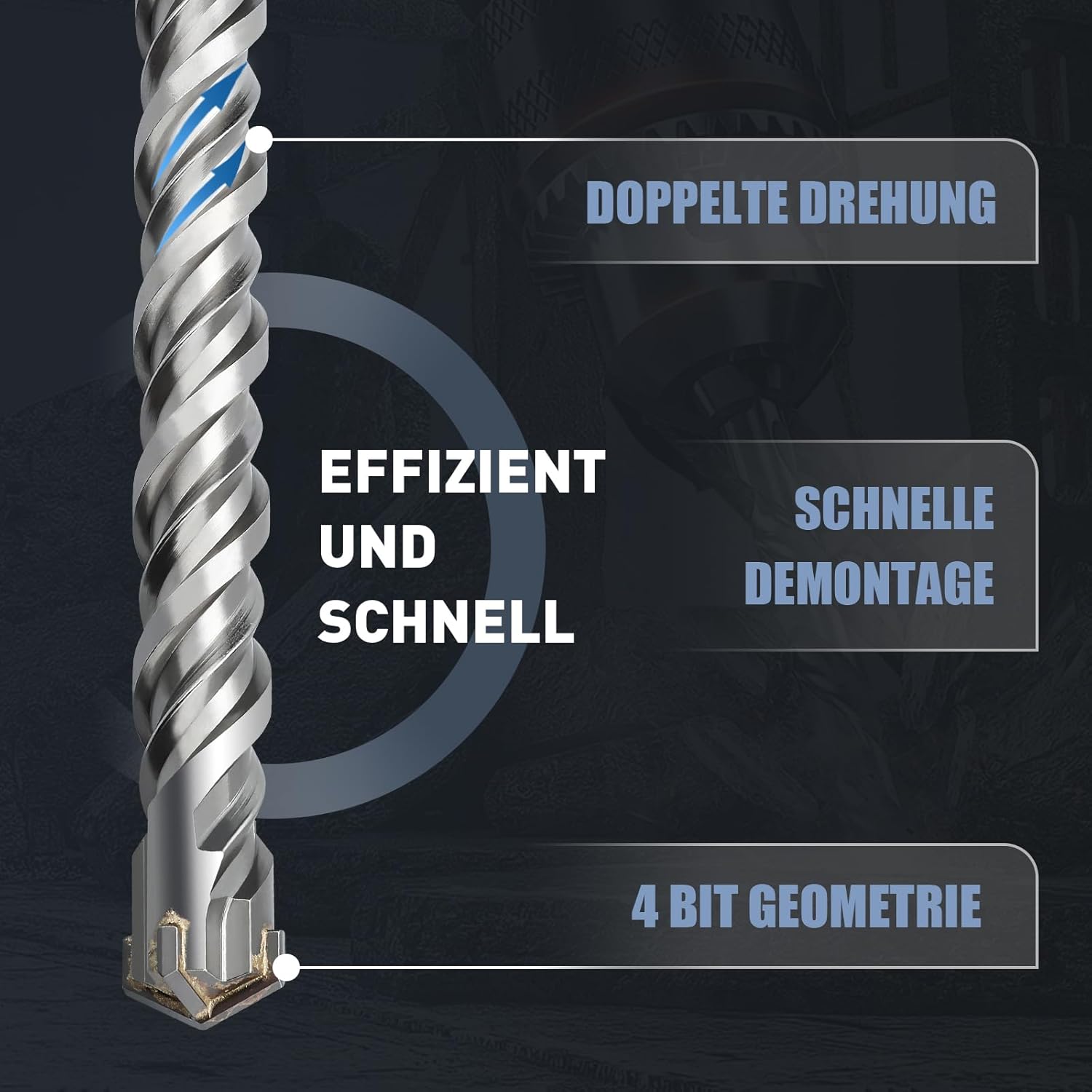 Moxpify Punta per Cemento SDS Plus 30x1000mm - immagine 5