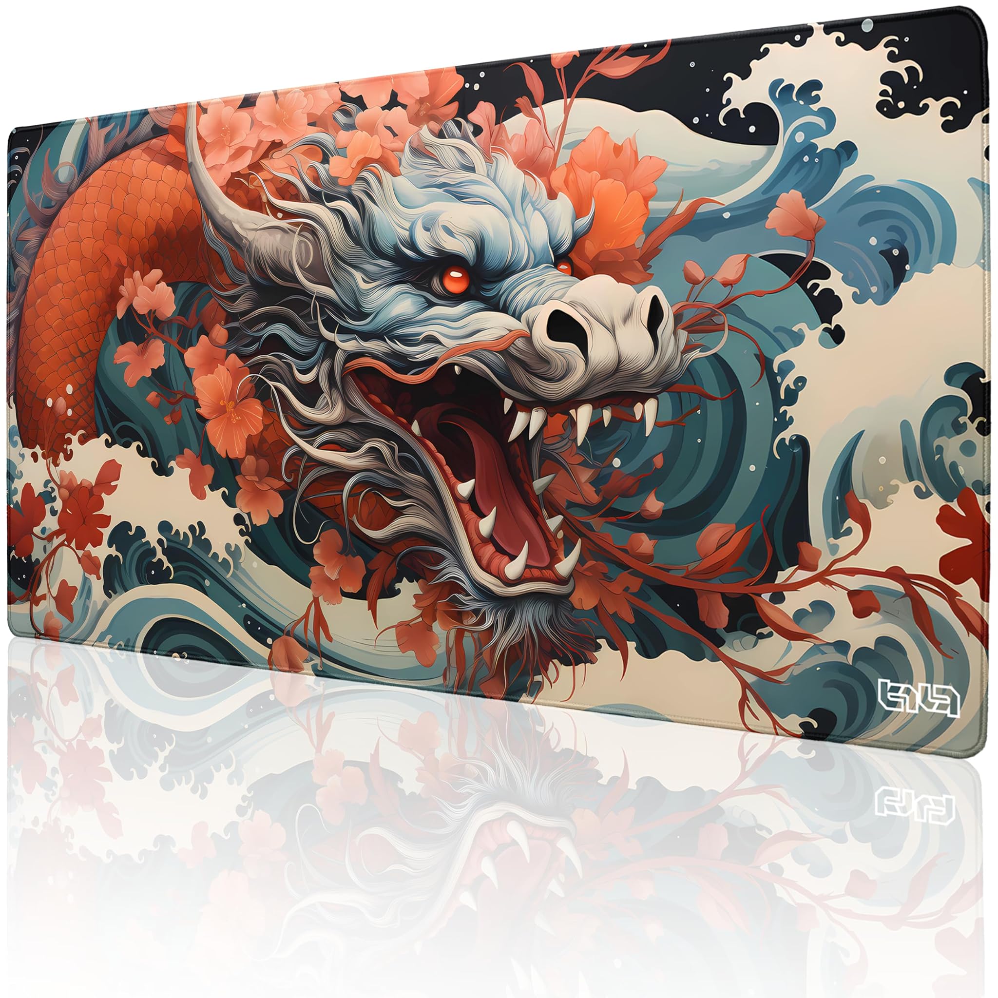 Tilt Tappetino Mouse XXL 100x50 cm | Antiscivolo Sottomano Scrivania | Impermeabile Tappetino Mouse Gaming | Accessori Scrivania Ufficio e PC | Tappetino Scrivania Grande (Chinese Dragon)