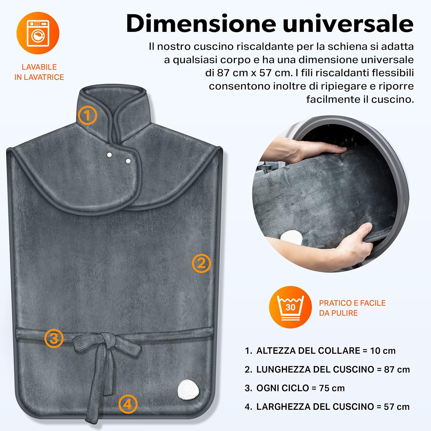 Termoforo Elettrico 60x85cm per Spalle, Collo e Schiena - immagine 4