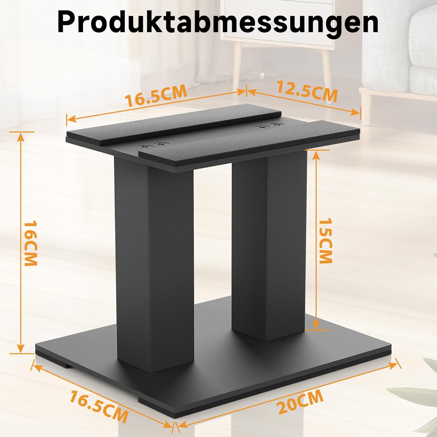 Ouutmee Supporto Audio Desktop 15cm in Metallo, Nero - immagine 2