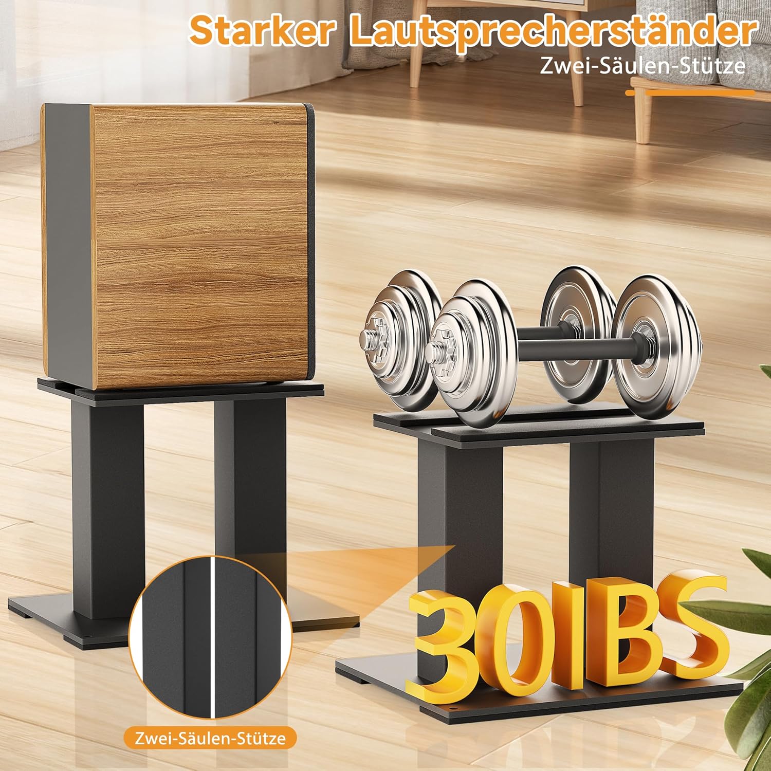 Ouutmee Supporto Audio Desktop 15cm in Metallo, Nero - immagine 3