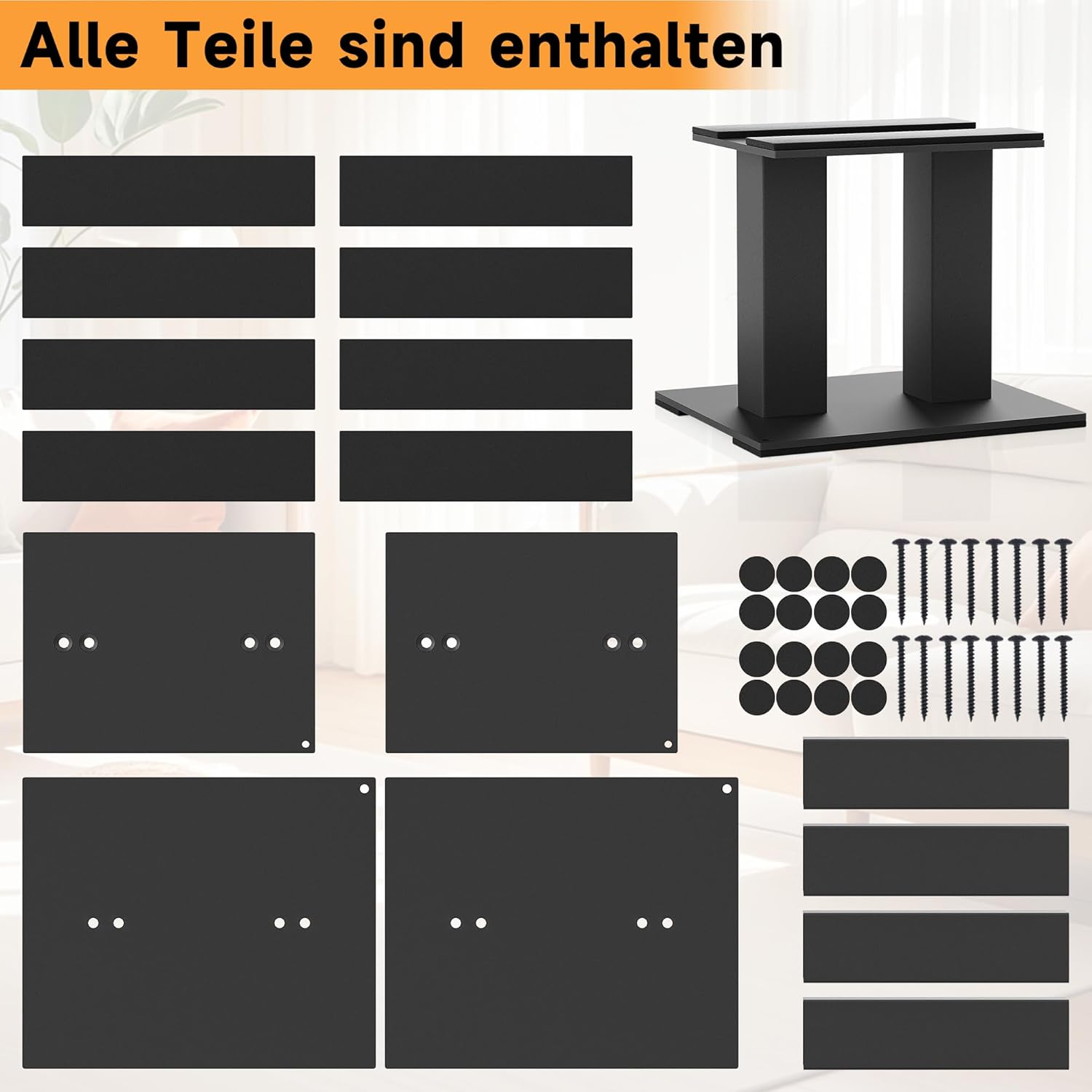 Ouutmee Supporto Audio Desktop 15cm in Metallo, Nero - immagine 4