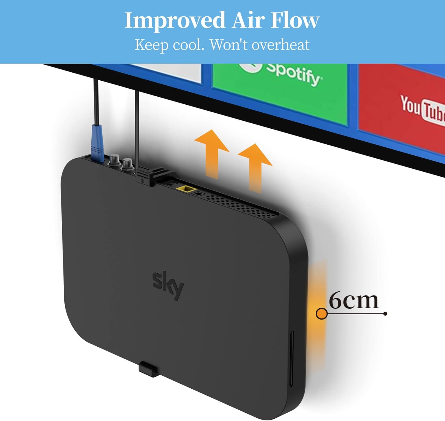 Cozycase Staffa a Parete per Sky Q Box 1TB/2TB, Nero - immagine 6