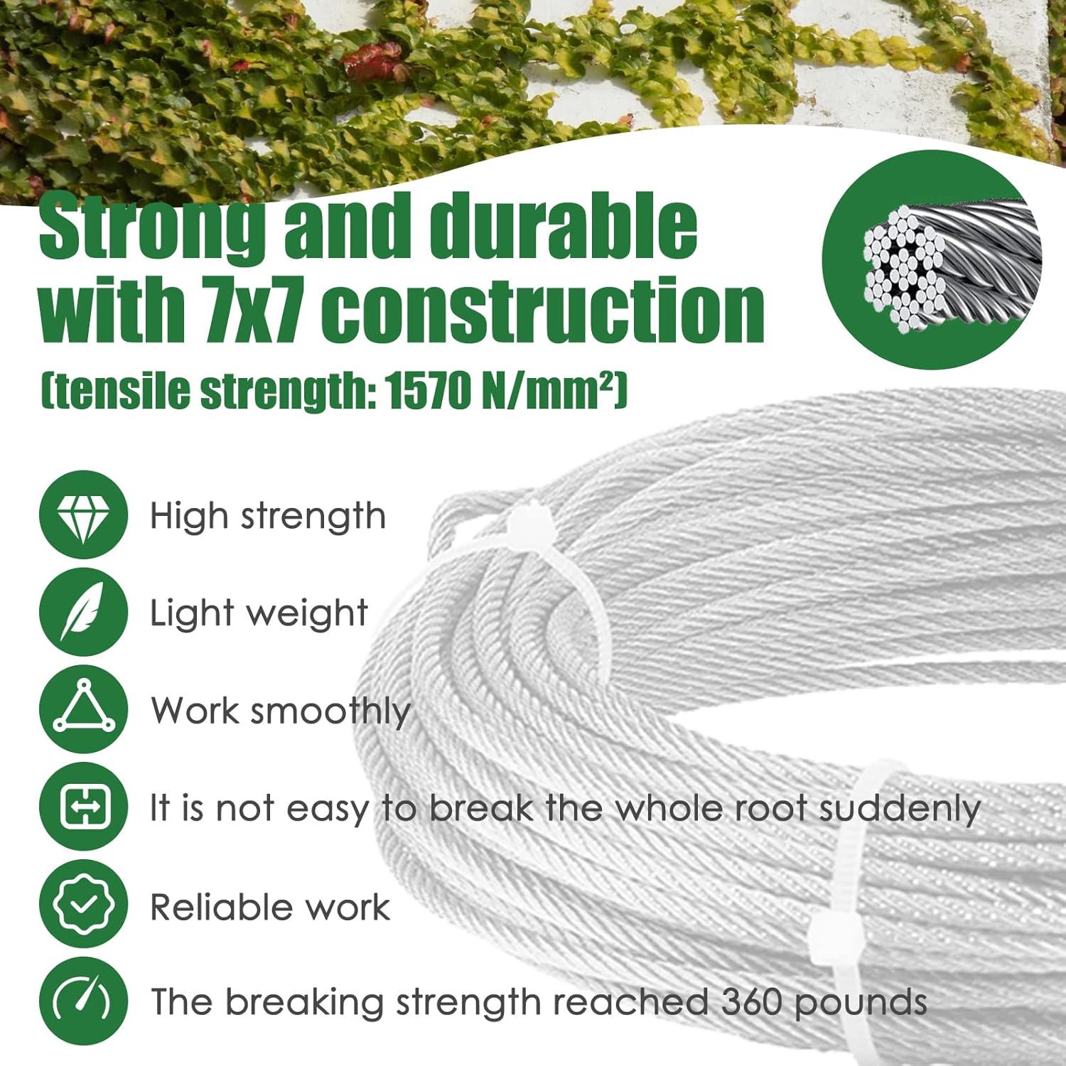 Hlieeosfcn Rete Supporto Piante Rampicanti, 24m - immagine 2