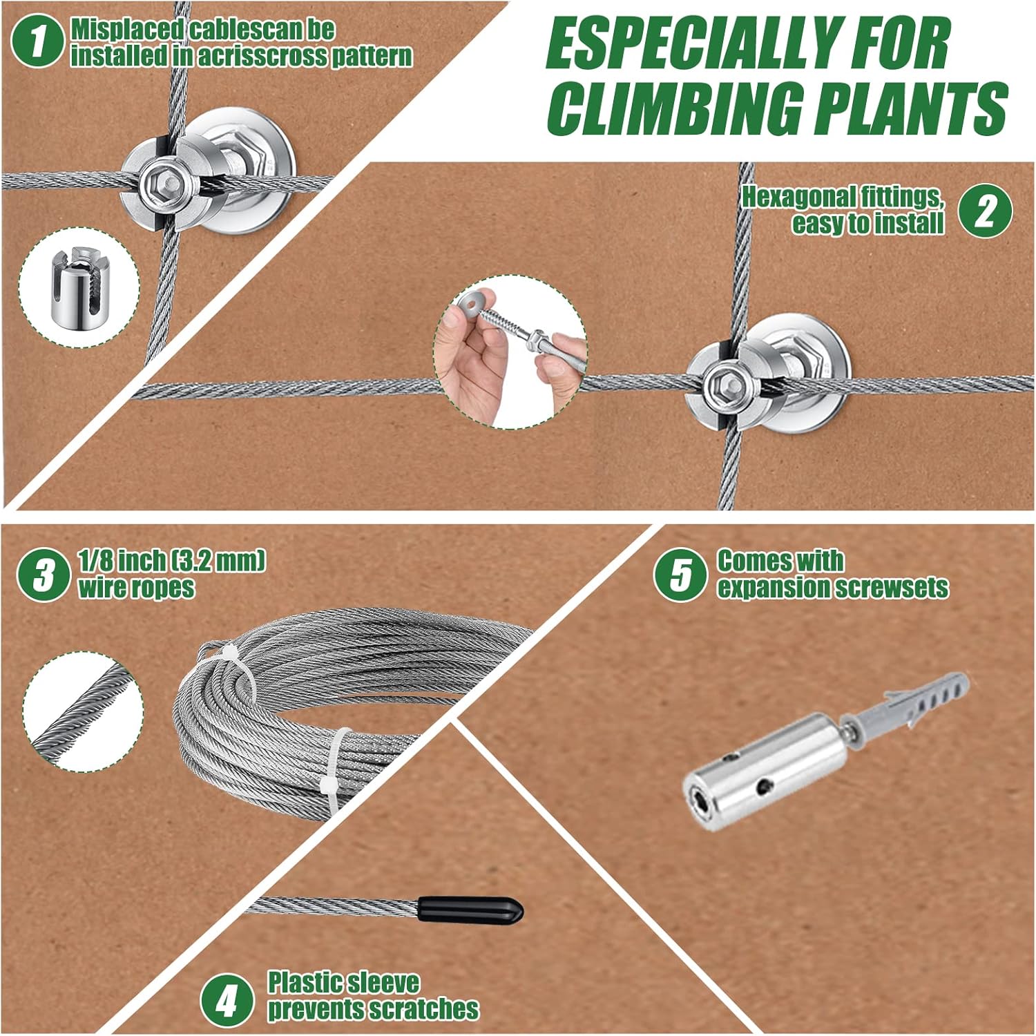Hlieeosfcn Rete Supporto Piante Rampicanti, 24m - immagine 5
