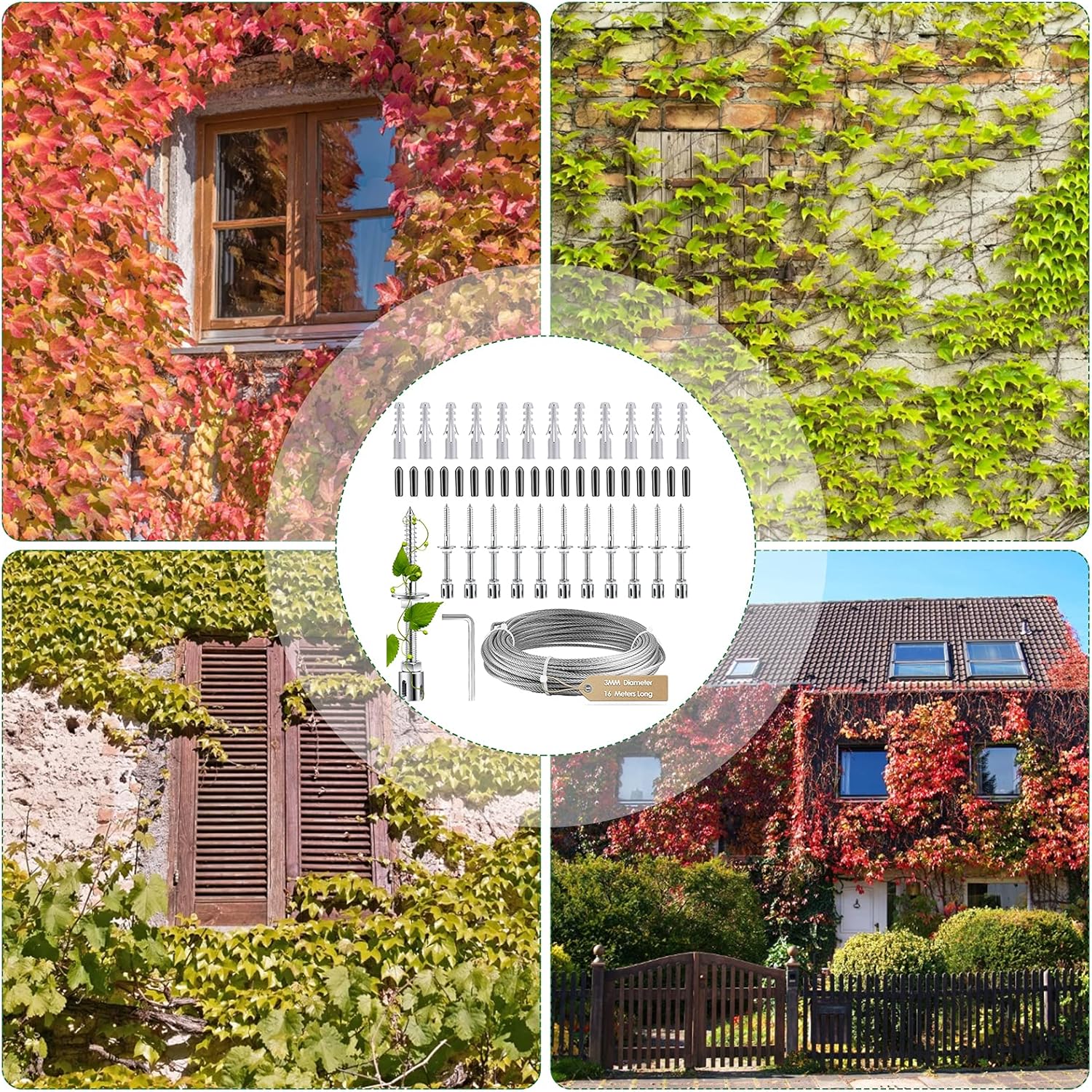 Hlieeosfcn Rete Supporto Piante Rampicanti, 24m - immagine 8