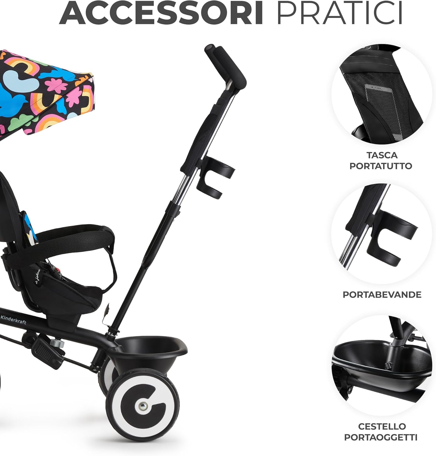 Kinderkraft ASTON - Triciclo Bambini 9 Mesi-25kg - immagine 5