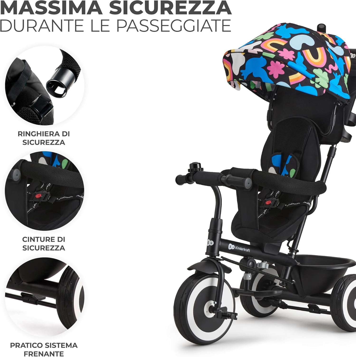 Kinderkraft ASTON - Triciclo Bambini 9 Mesi-25kg - immagine 6