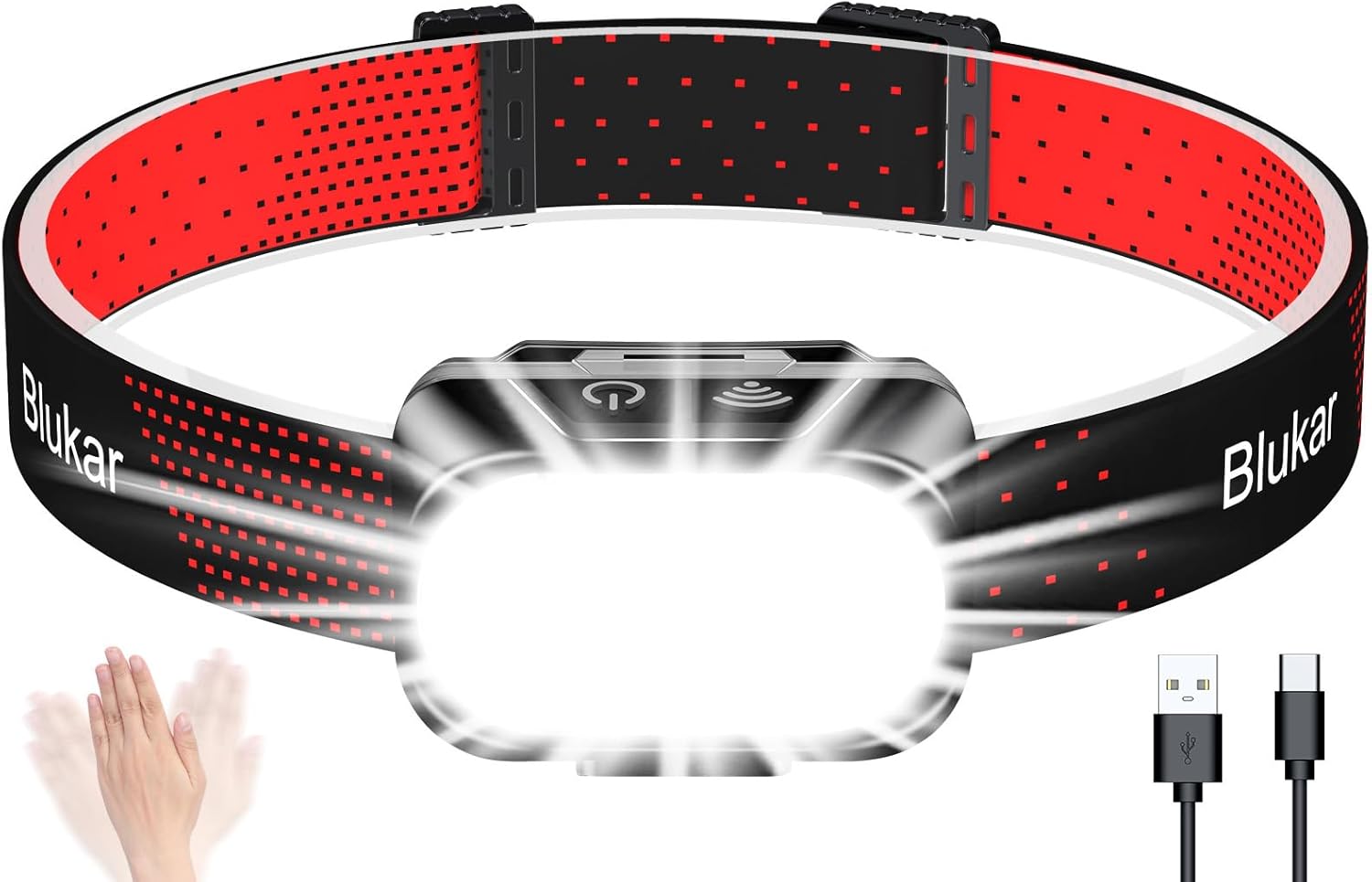 Blukar Torcia Frontale LED Ricaricabile 2000 Lumen - immagine 1