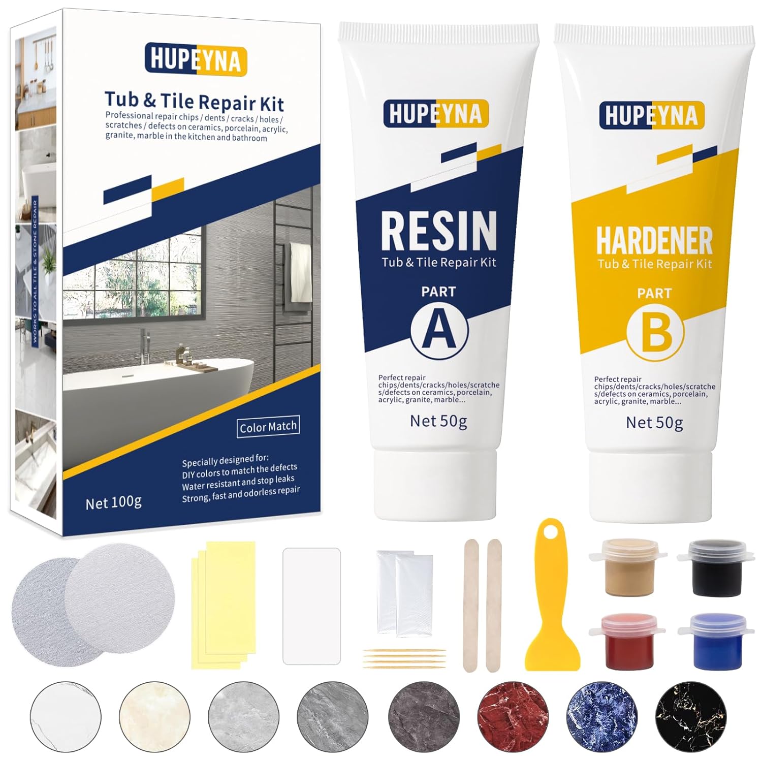 Hupeyna Kit Riparazione Vasca Doccia Ceramica e Smalto - immagine 1