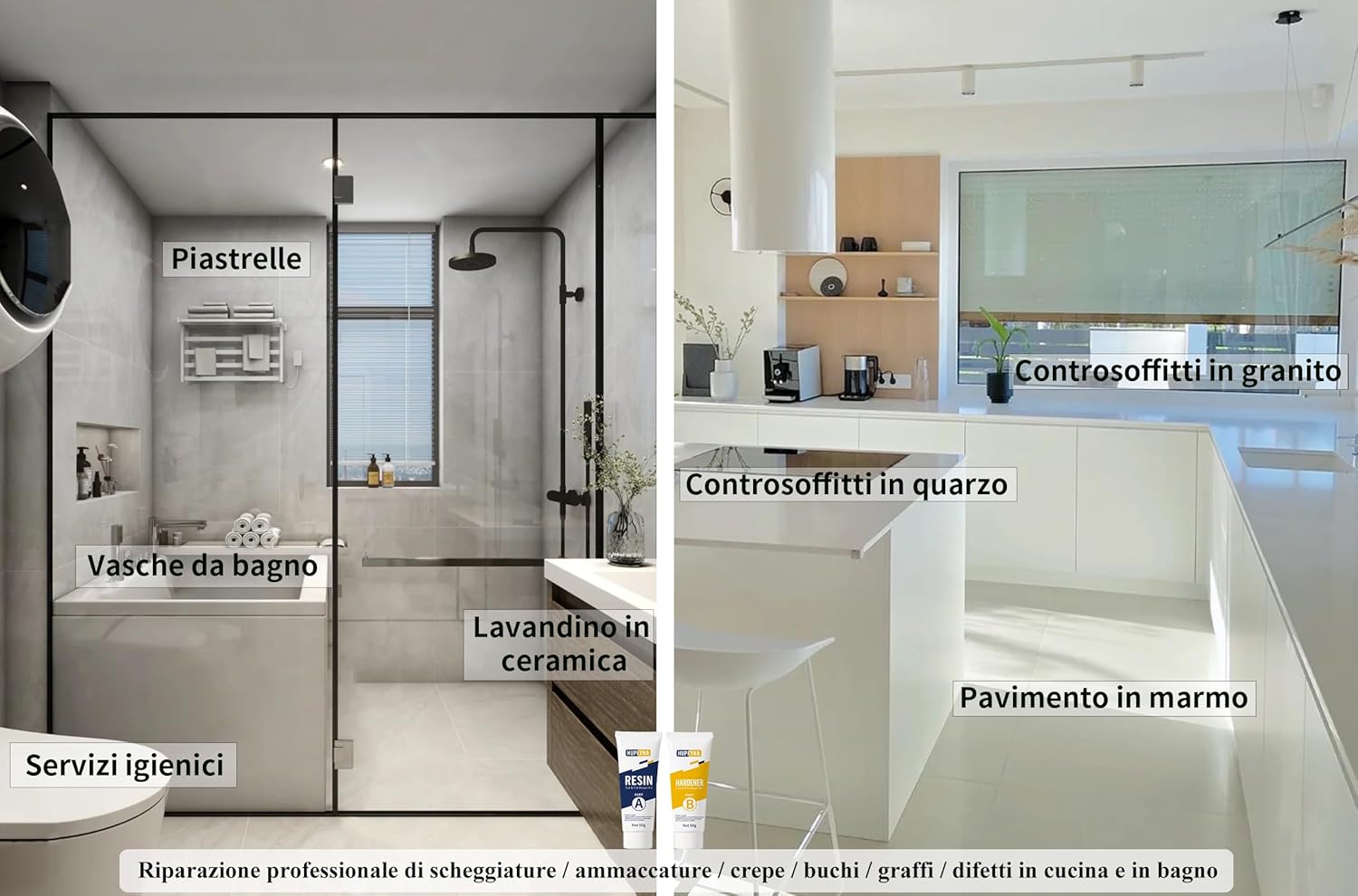 Hupeyna Kit Riparazione Vasca Doccia Ceramica e Smalto - immagine 4