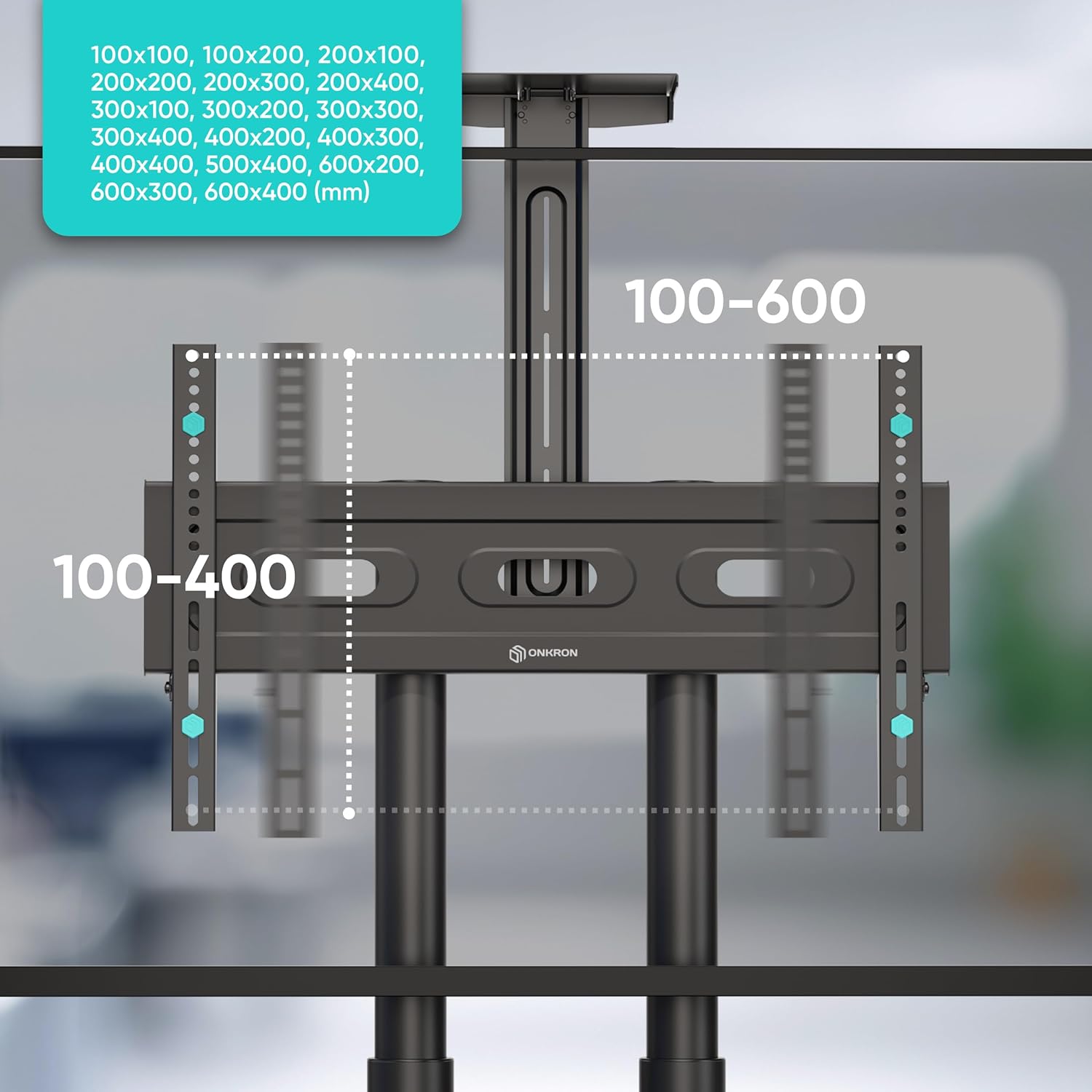 Onkron Supporto TV da Pavimento 40-70 pollici, Nero - immagine 4