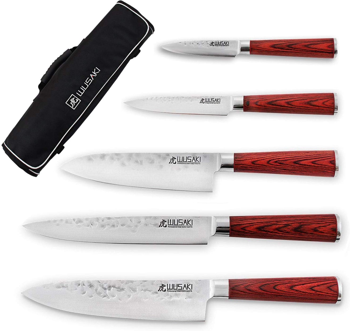 Wusaki Pakka X50 - Borsa da Cucina con 5 Coltelli