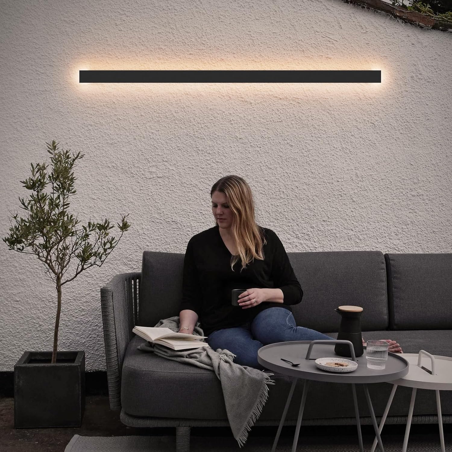 Klighten LED Applique da Esterno Lunga 120CM 35W, Nera - immagine 6
