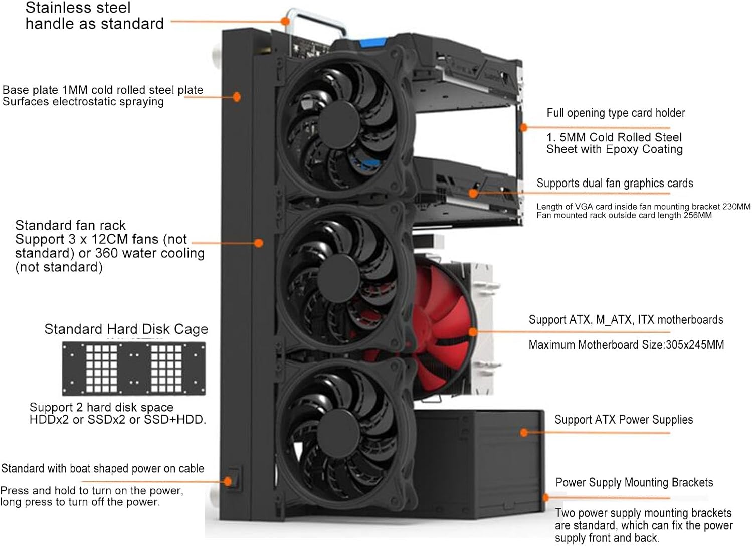 Rack per Scheda Madre Aperto ATX per Computer - immagine 6