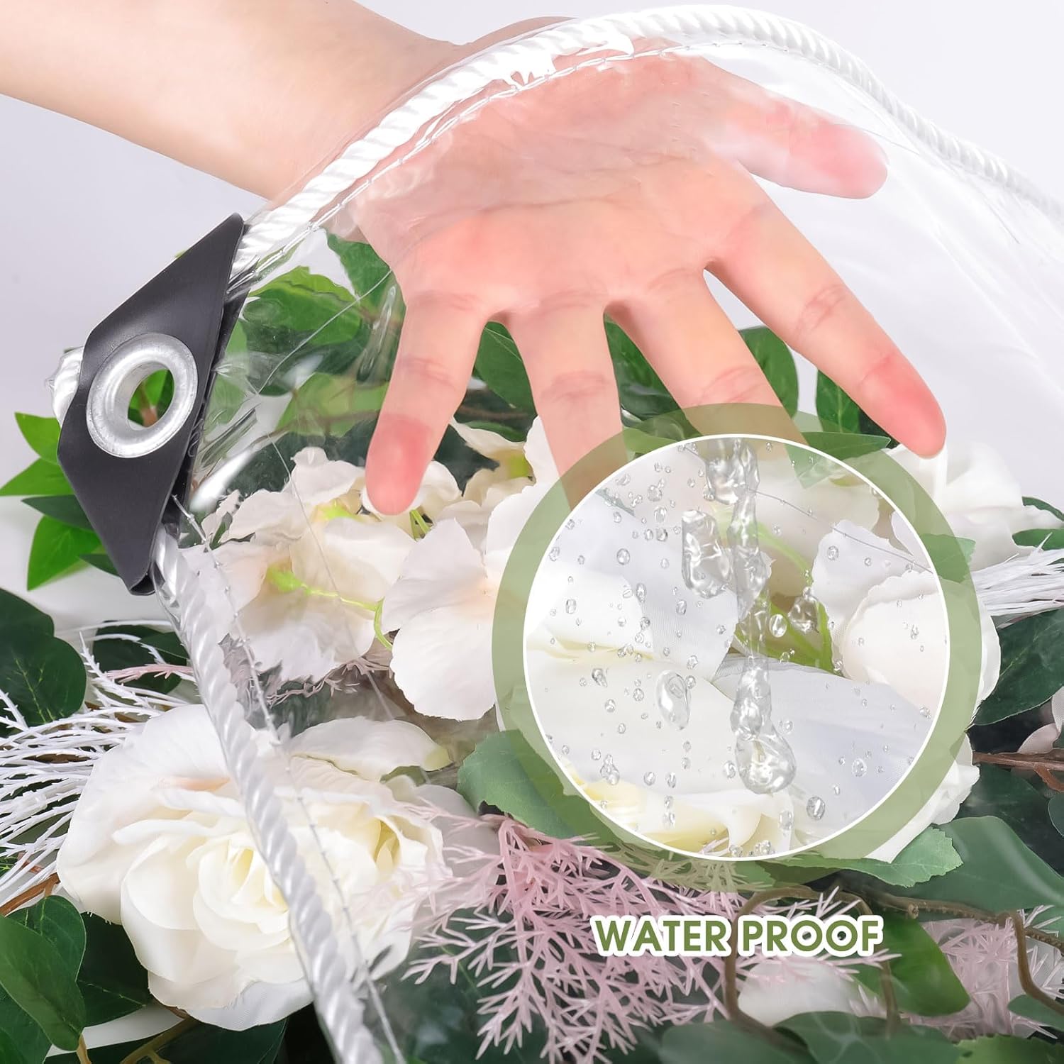 Telone Trasparente in PVC 3x3m con Zip e Occhielli - immagine 7