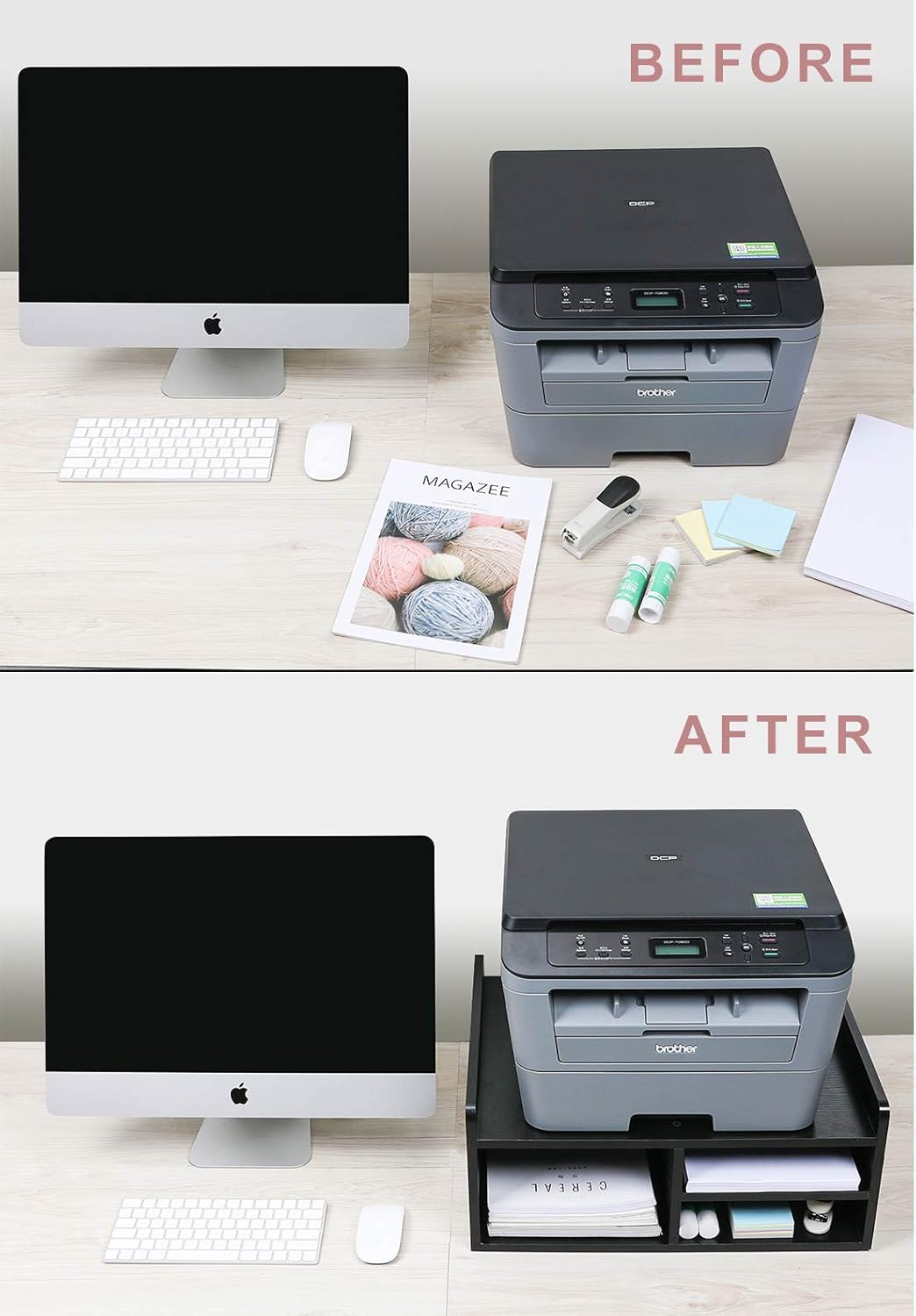 Easypag Supporto Stampante da Scrivania 4 Compartimenti - immagine 4