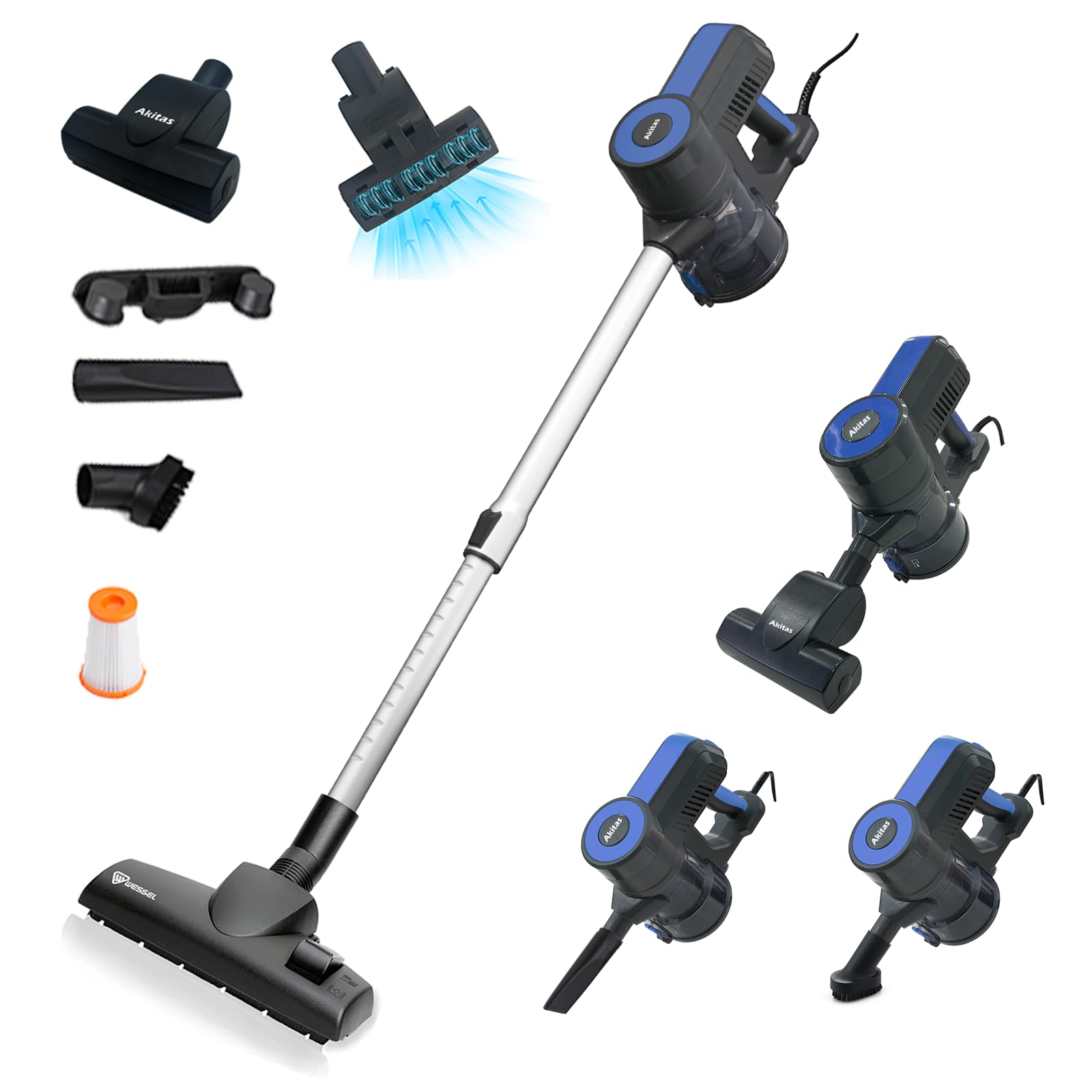 Akitas S12 Turbo - Aspirapolvere Senza Sacco 2 in 1