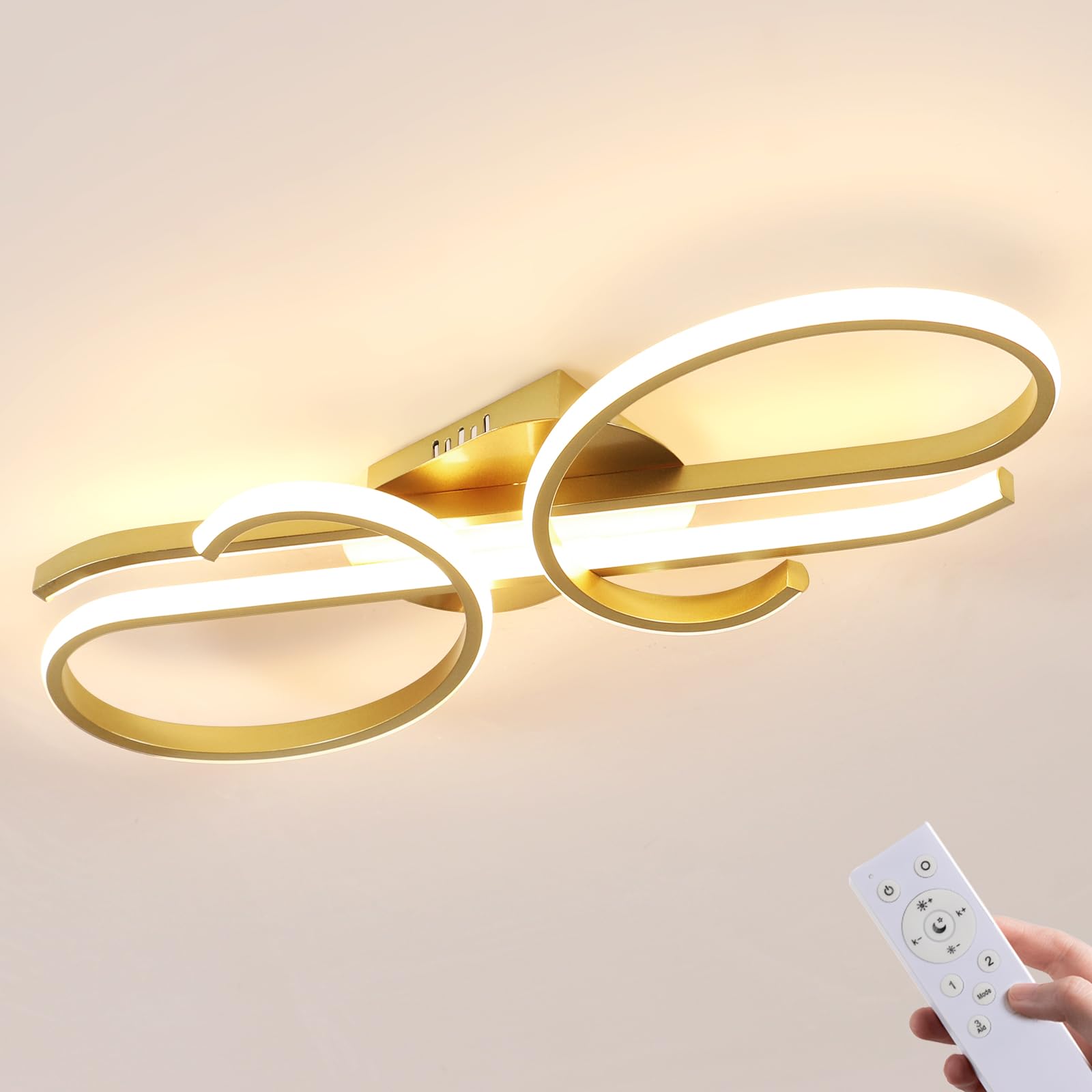 Riserva Plafoniera LED Soffitto Dimmerabile Oro 29W