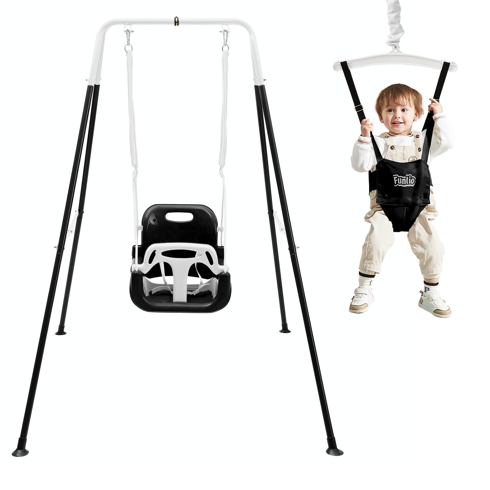 Funlio 2-in-1 Altalena e Altalena da Porta per Bambini, Nera