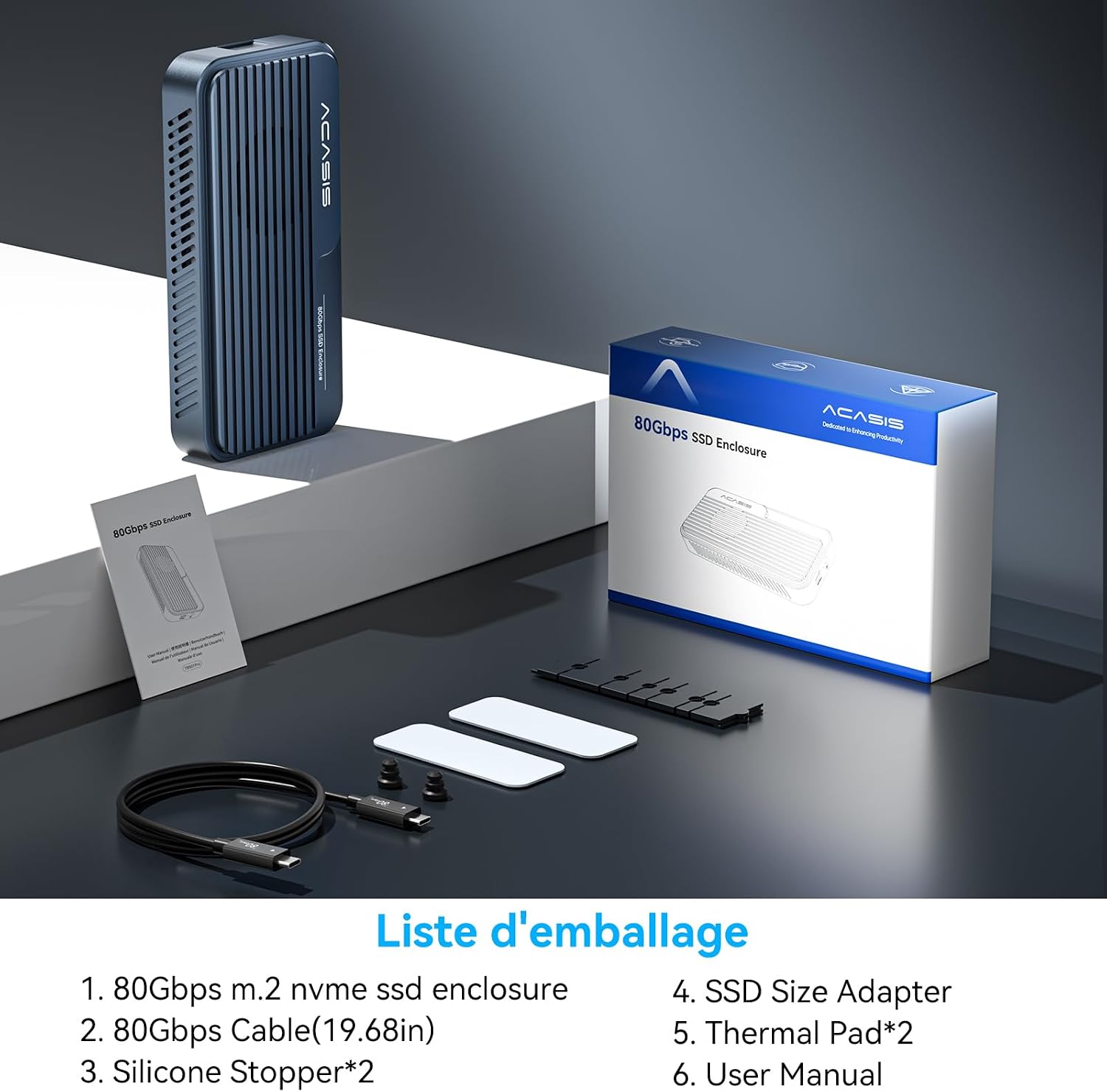 Acasis Case SSD M.2 NVMe 80 Gbps con Ventola | Velz