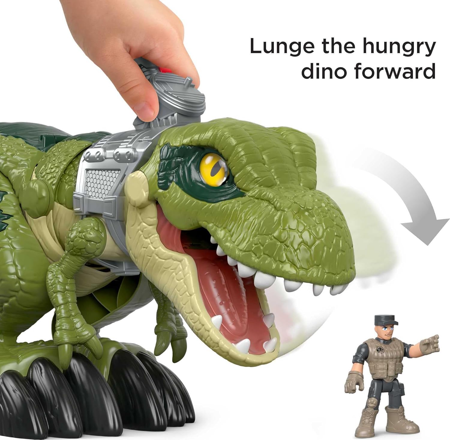 Imaginext Jurassic Park T-Rex Grande Bocca con Personaggio - immagine 4