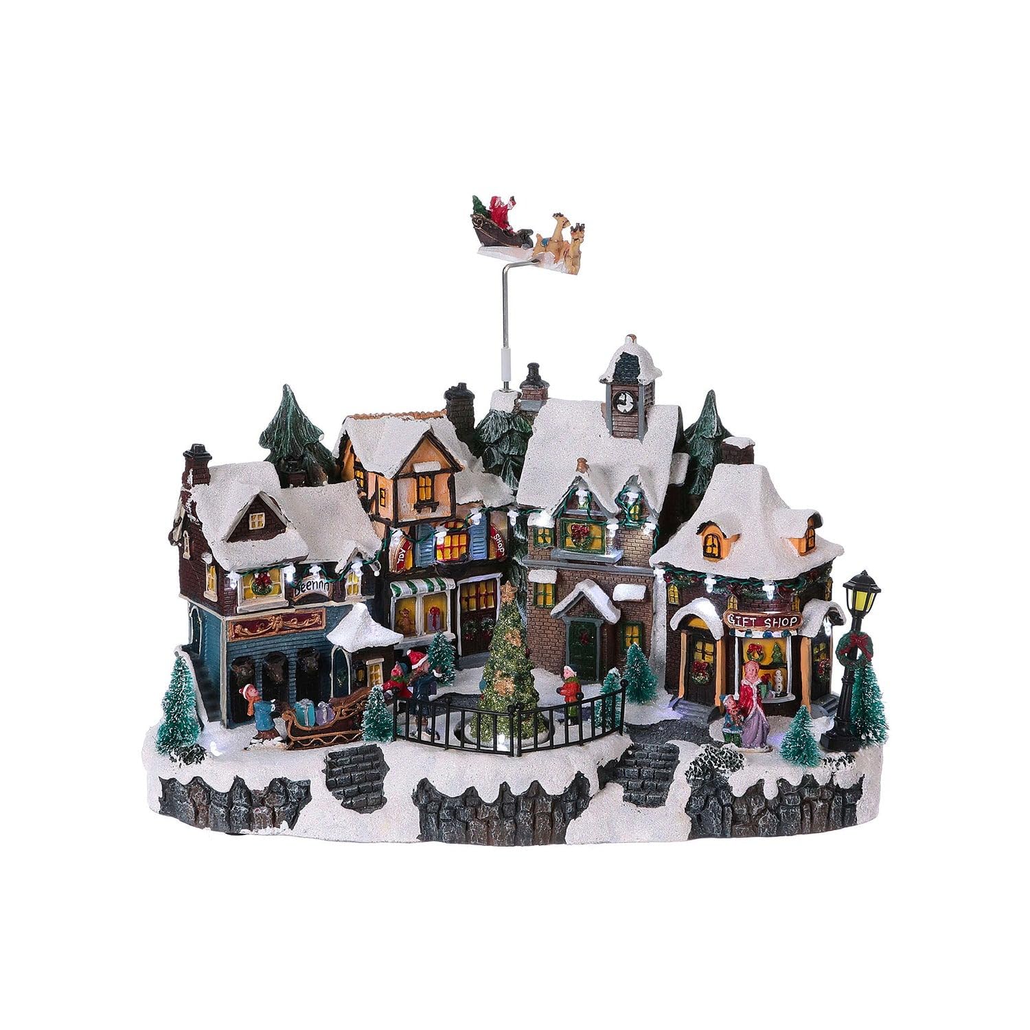 Avilia Villaggio di Natale Animato con LED e Musica