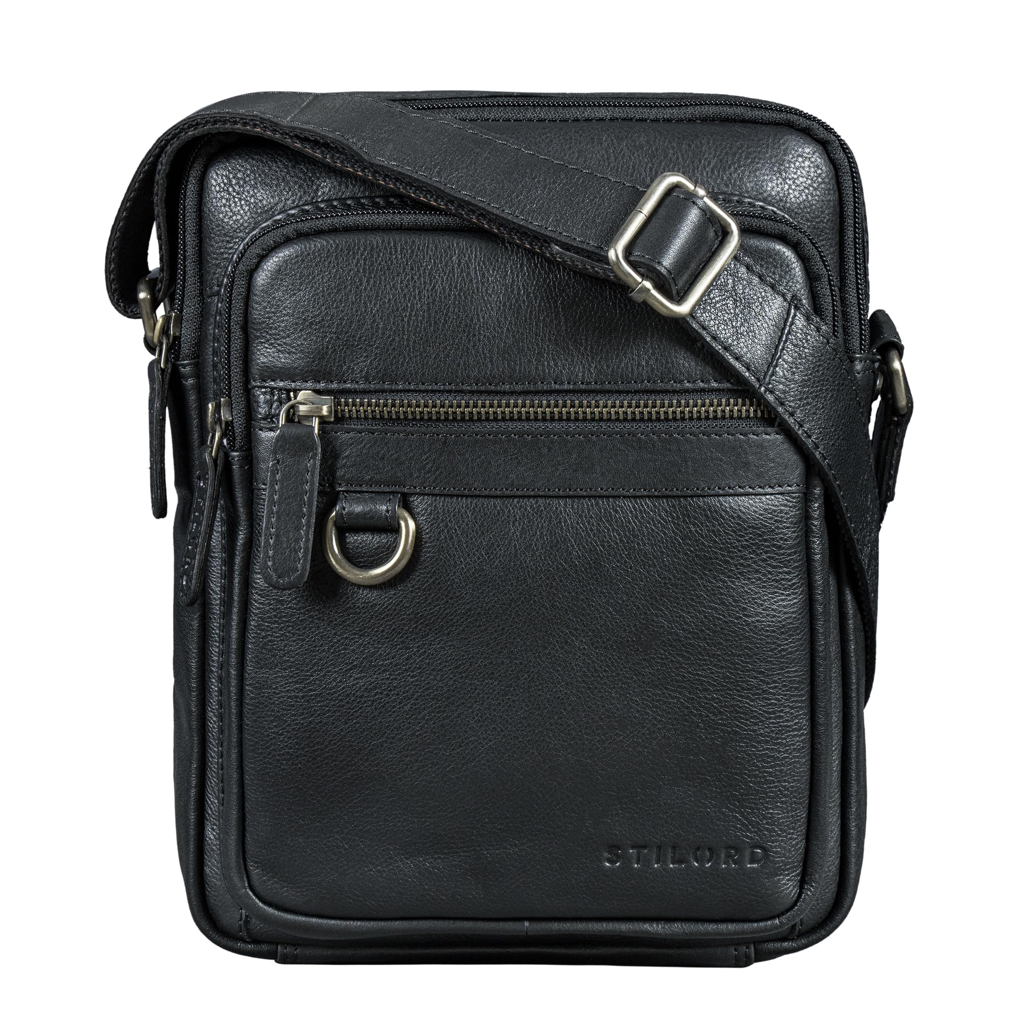 STILORD "Orion" - Borsa a Tracolla in Pelle Vintage, Nero