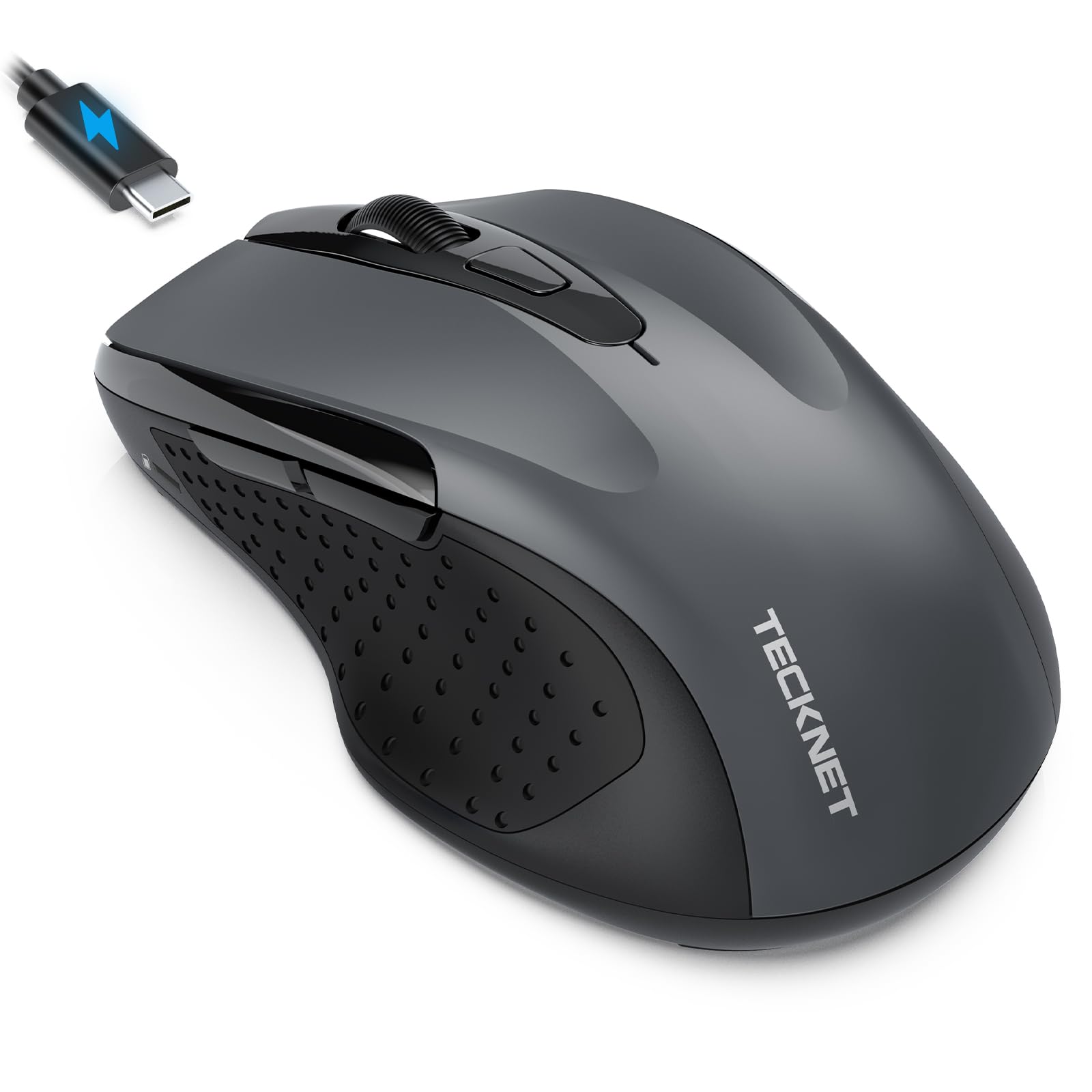 Tecknet Mouse Bluetooth Multi-dispositivo con Jiggler, Grigio