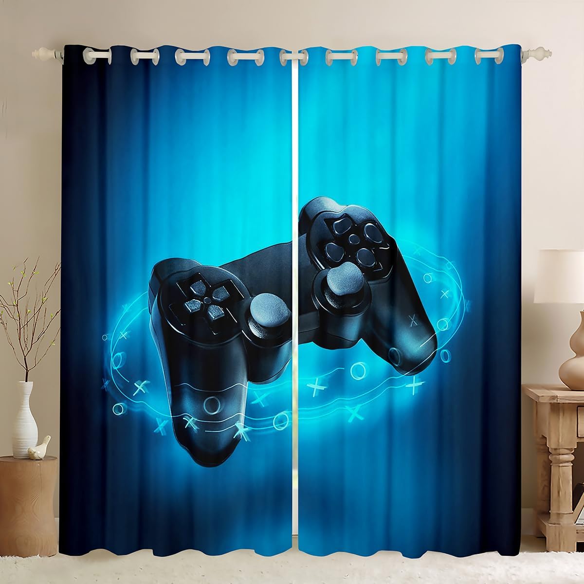 Tenda da gioco per ragazzi Gamer, Nero Blu - immagine 1